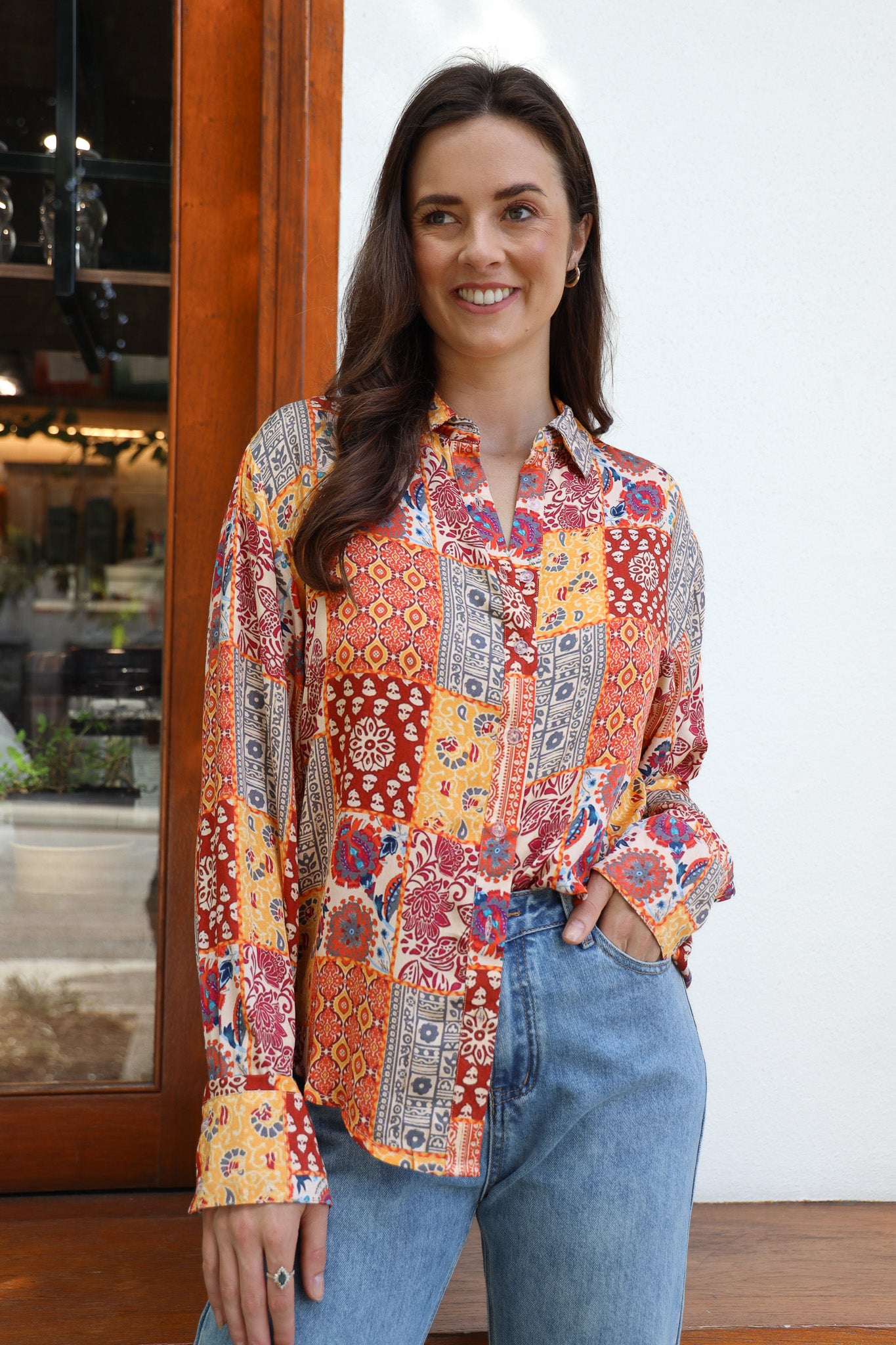 Joop & Gypsy Patchwork Bloom Shirt - Rust