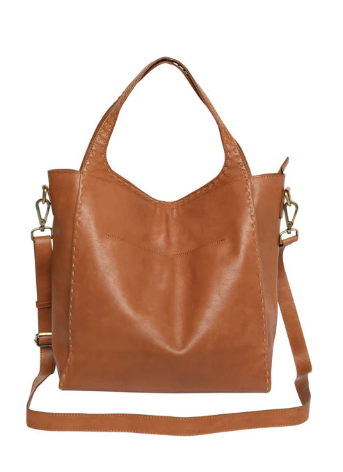 Cosgrove & Co Candice Urban Tote Hand Stitched Detail - Tobacco