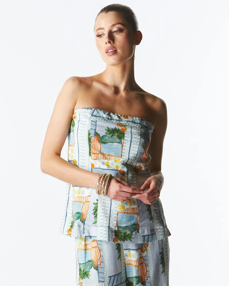 Fate+Becker The Terrace Strapless Top - Postcard