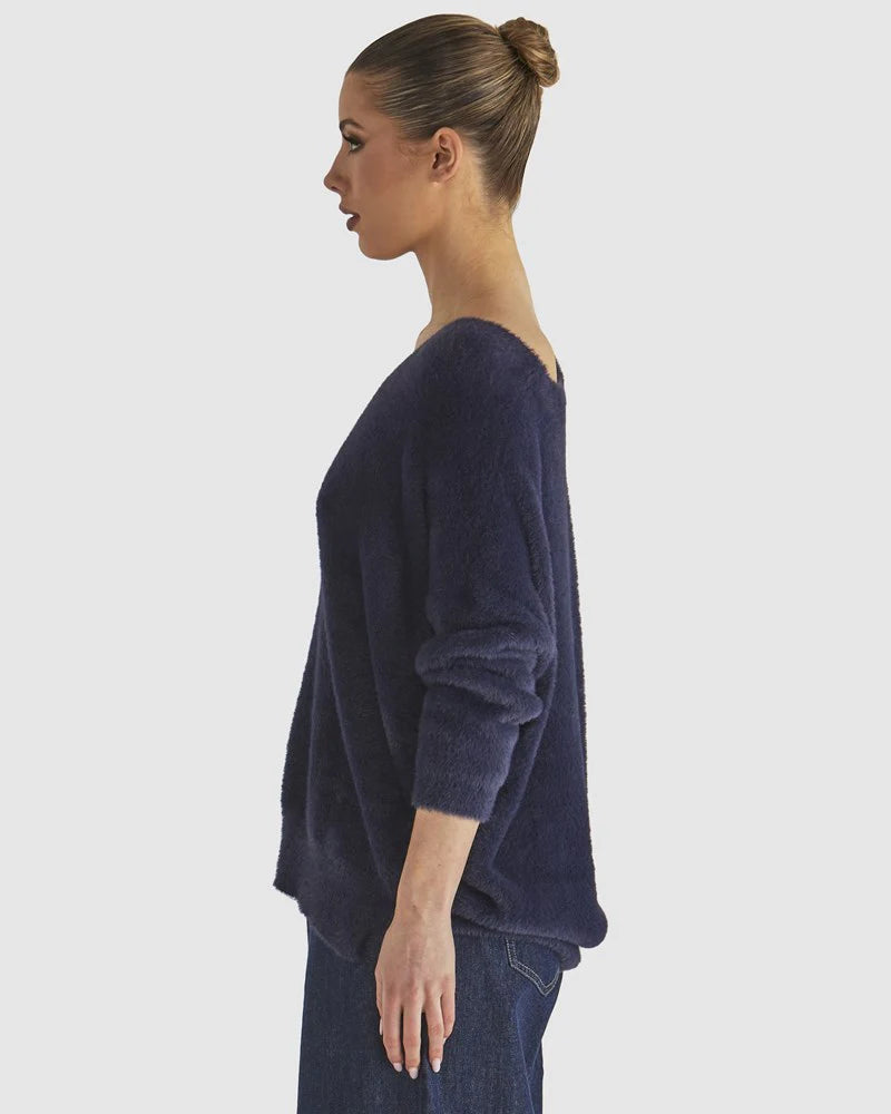 Fate+Becker Electra Knit Top - Navy