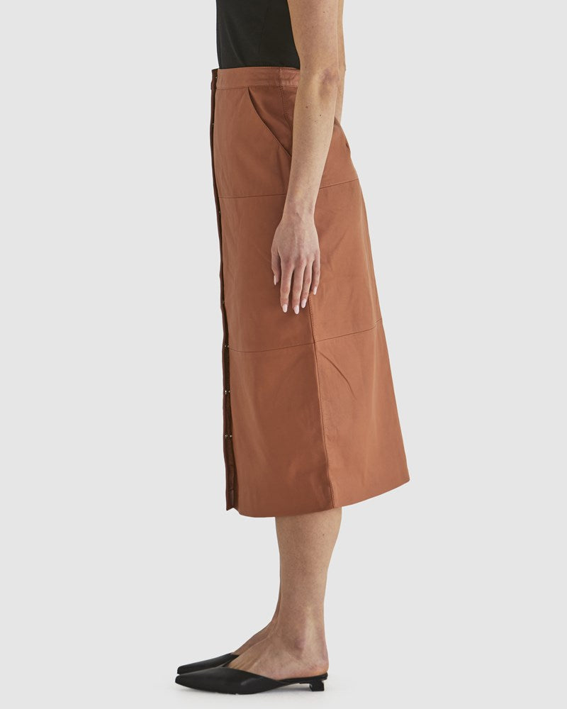 Fate+Becker Airborne Leather Skirt - Tan