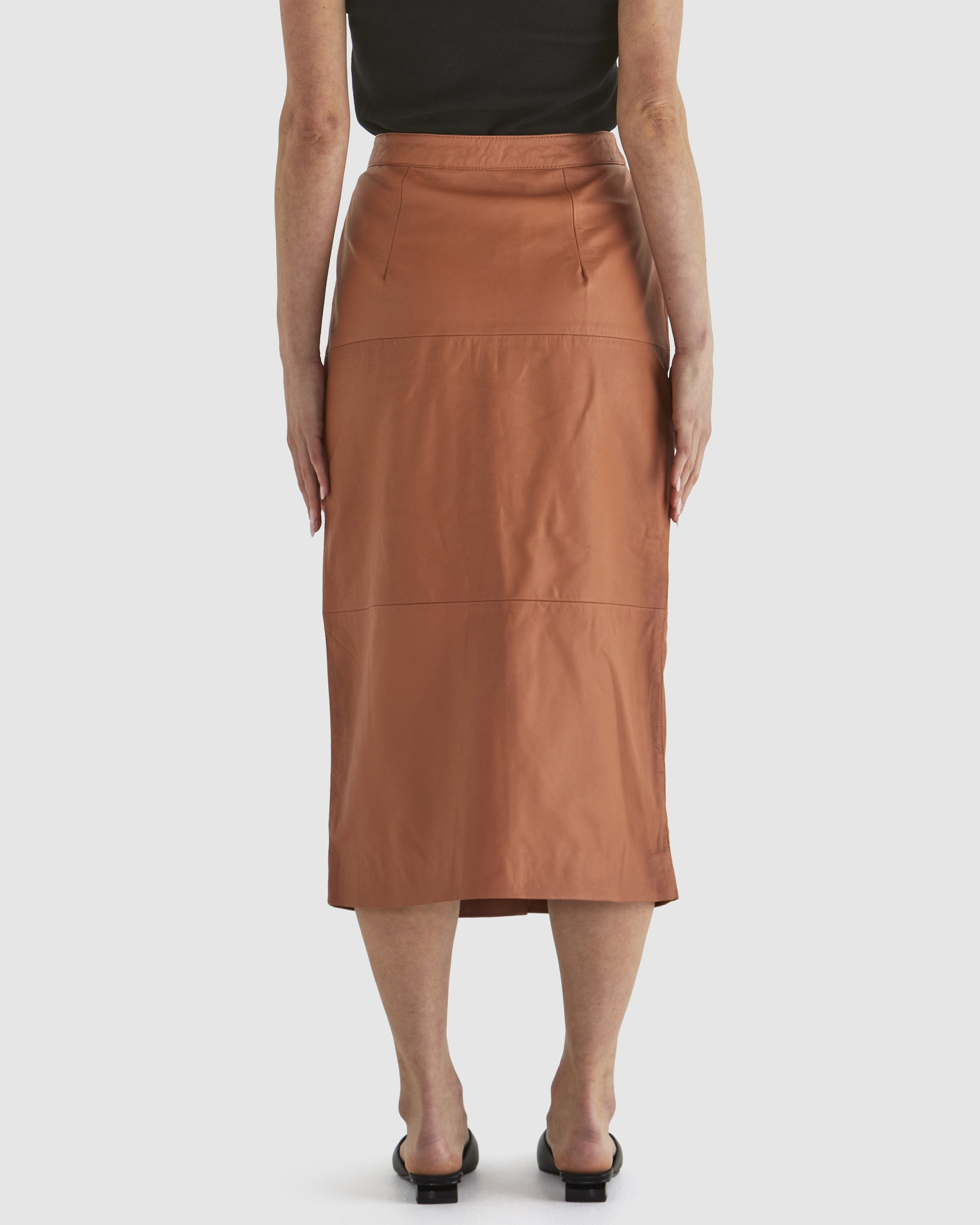 Fate+Becker Airborne Leather Skirt - Tan
