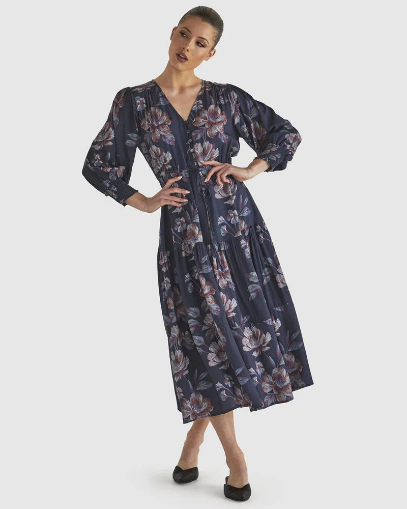 Fate+Becker Just Imagine Dress - Navy Floral
