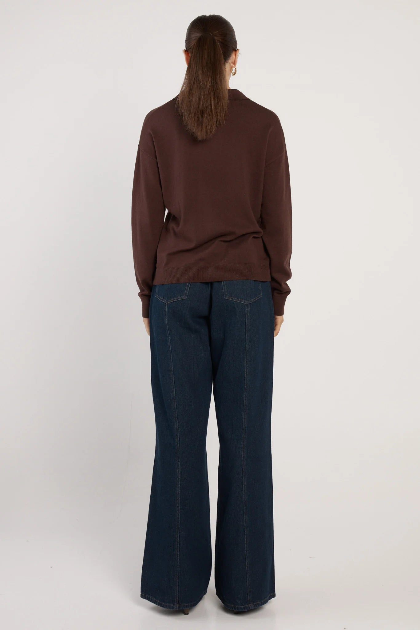 Fate+Becker Solenne Polo Knit - Chocolate