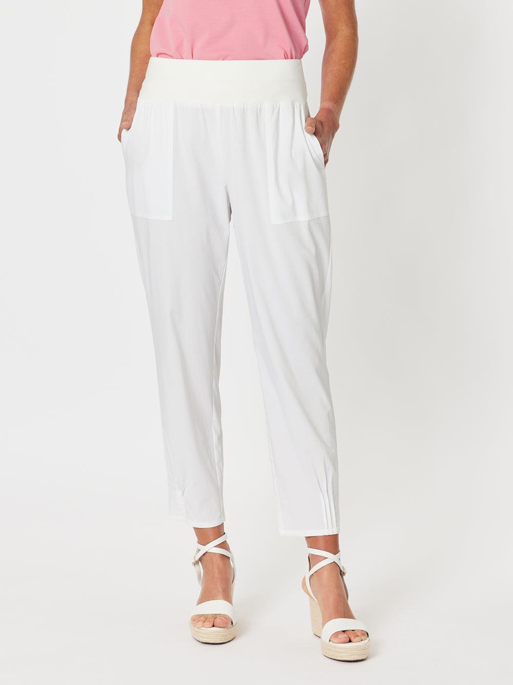Gordon Smith Sarah Linen Pleat Hem Pant - White