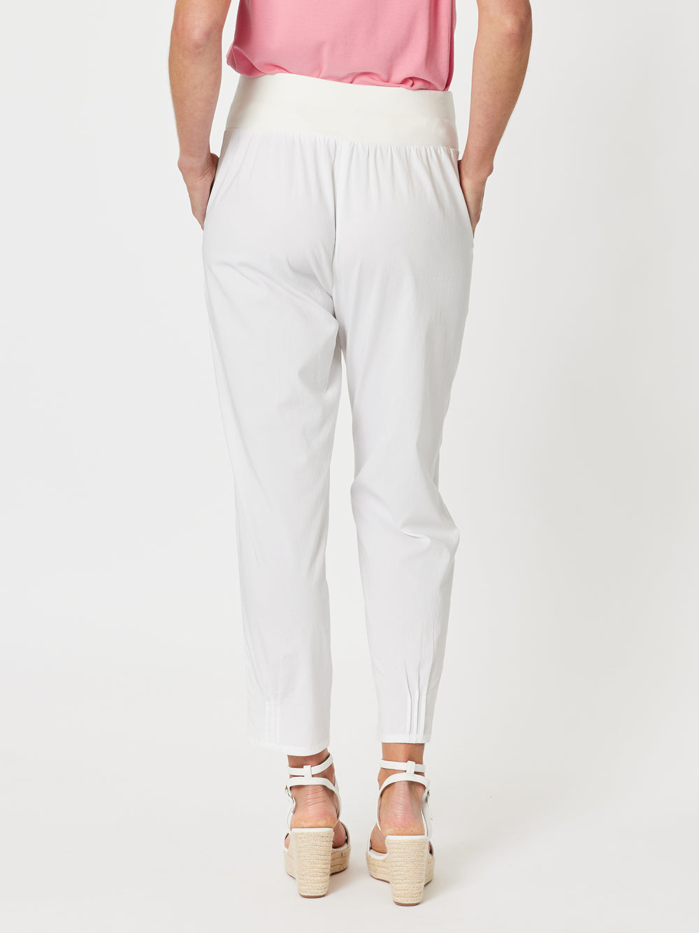 Gordon Smith Sarah Linen Pleat Hem Pant - White