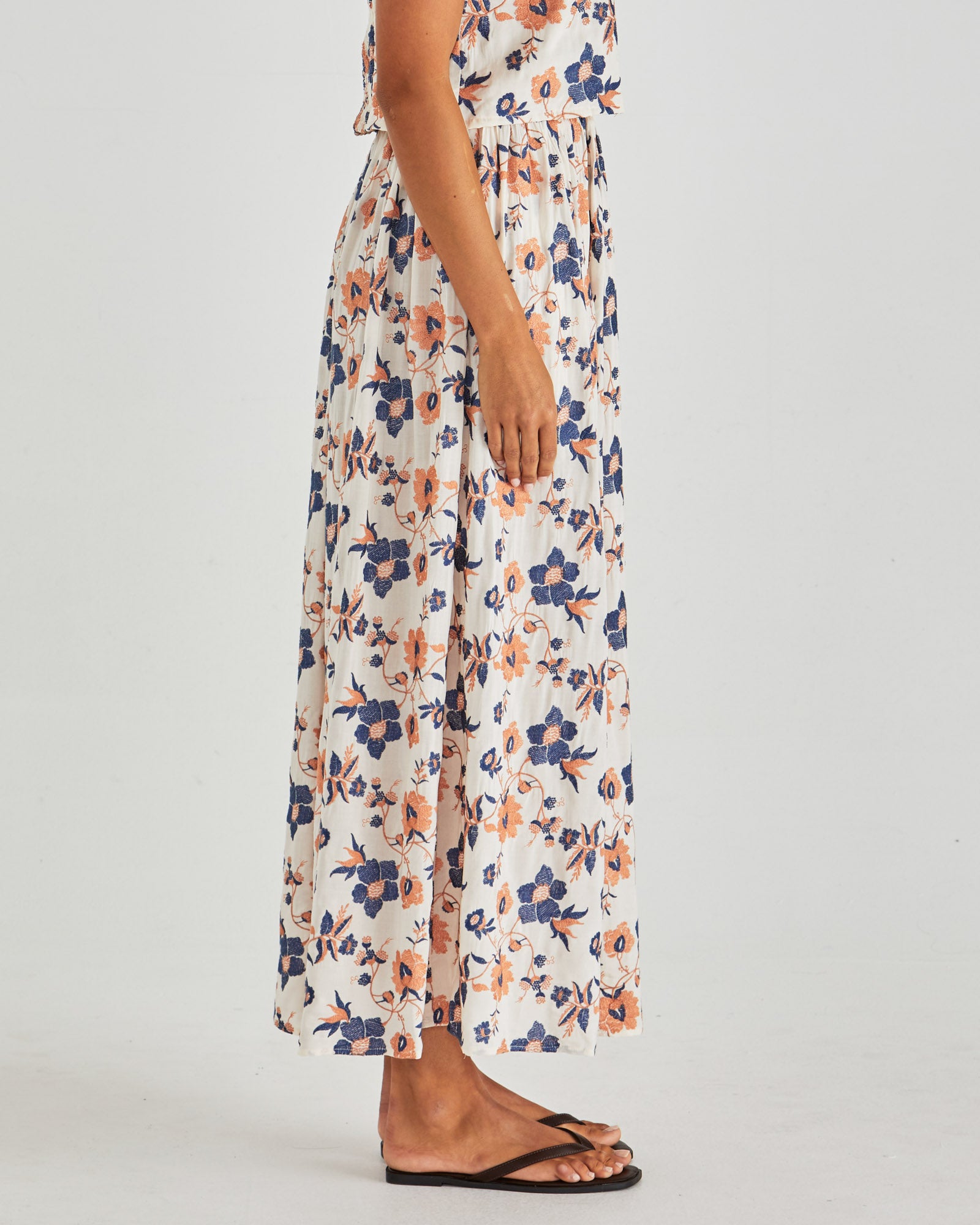 Sass Luca Full Skirt - Floral Embroidery