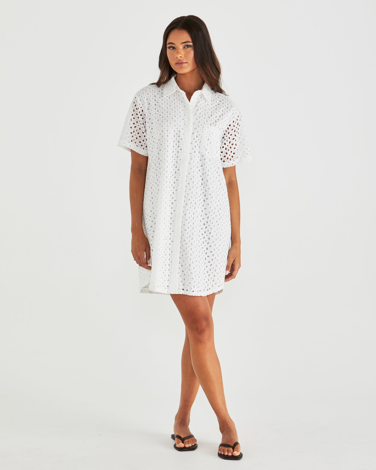Sass Steva Shirt Dress - Ivory