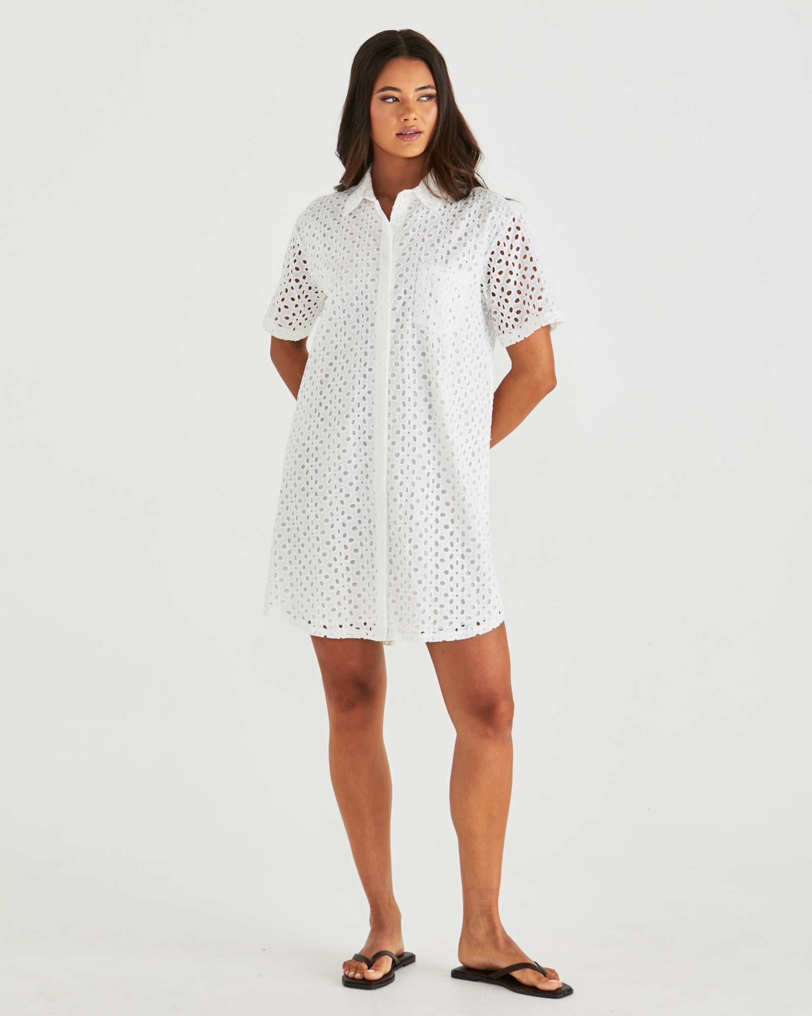Sass Steva Shirt Dress - Ivory