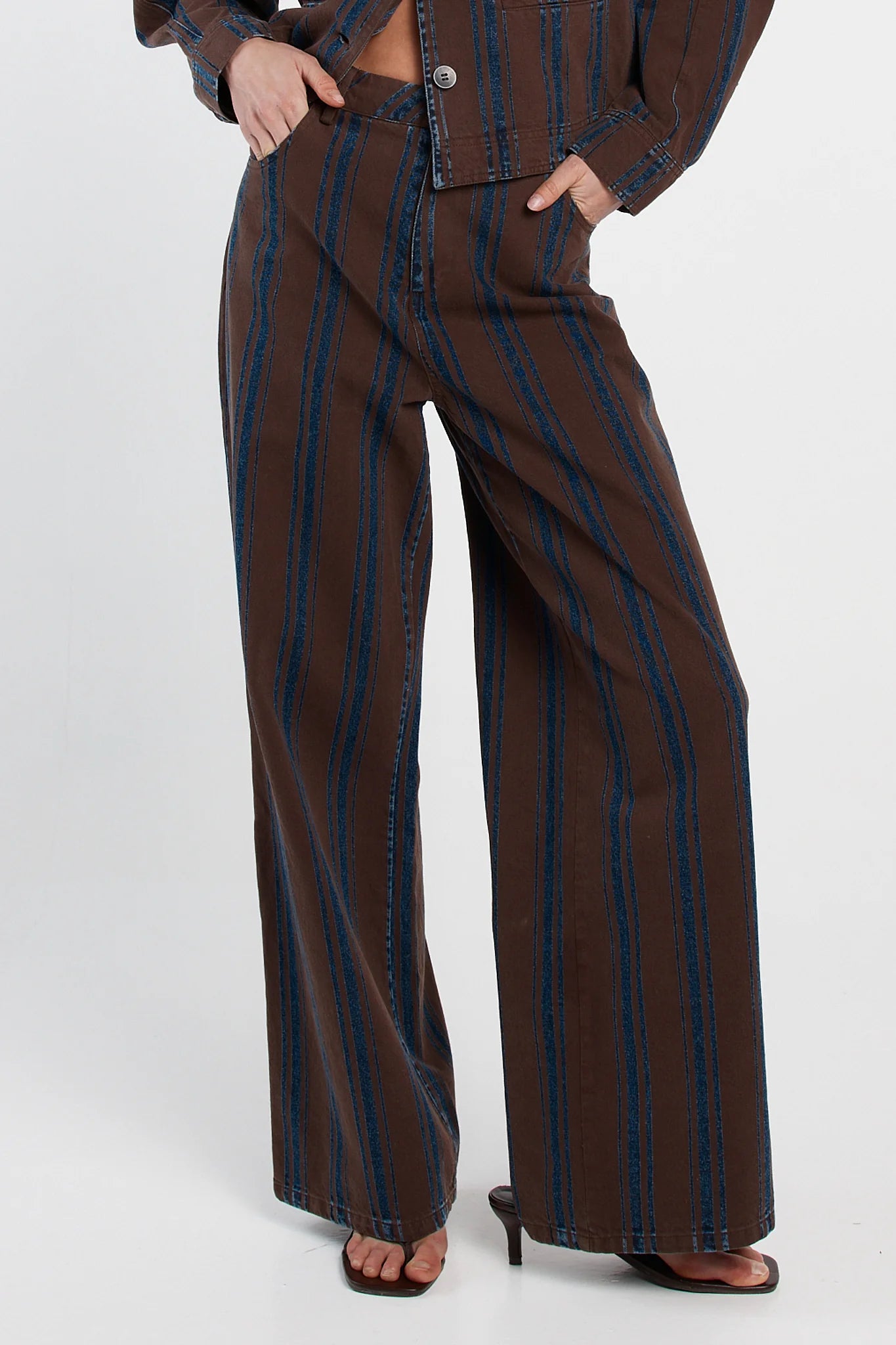 Sass Maja Stripe Jean - Choco/Rinse