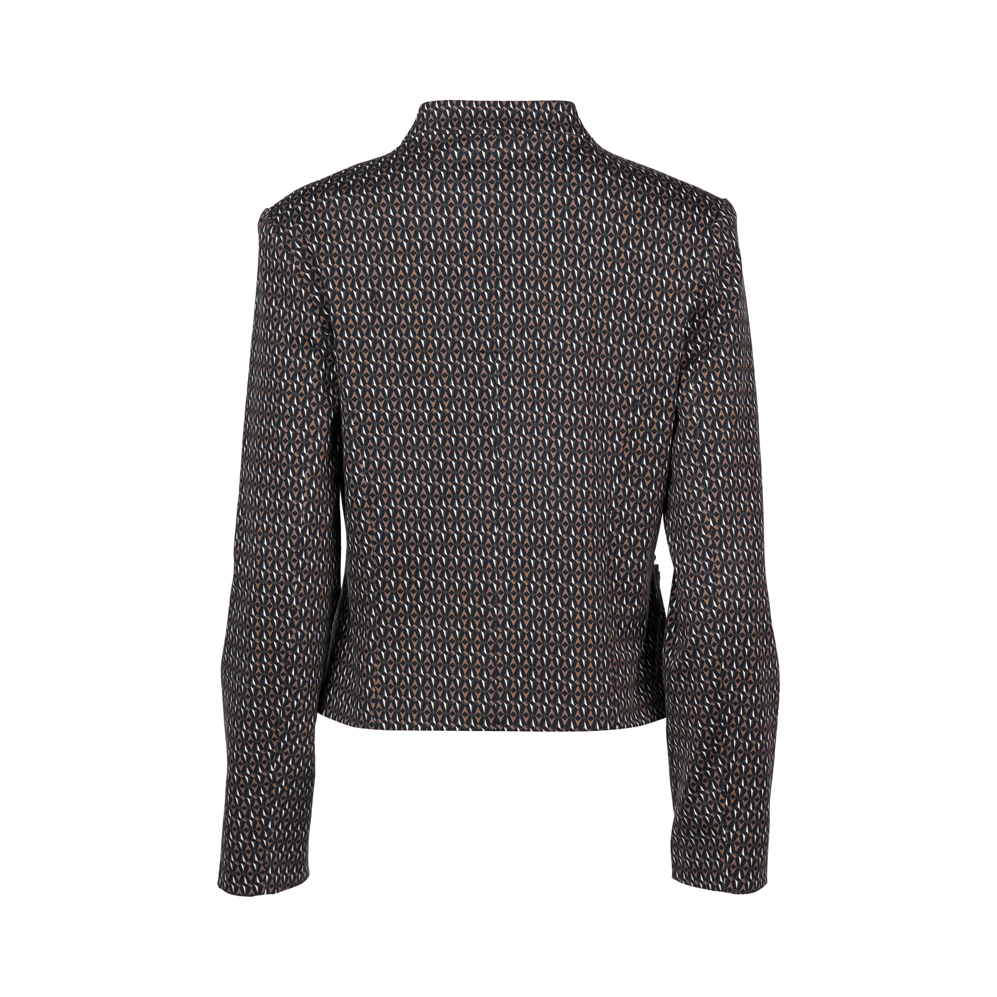 Vassalli Textured Print Collarless Jacket - Solar