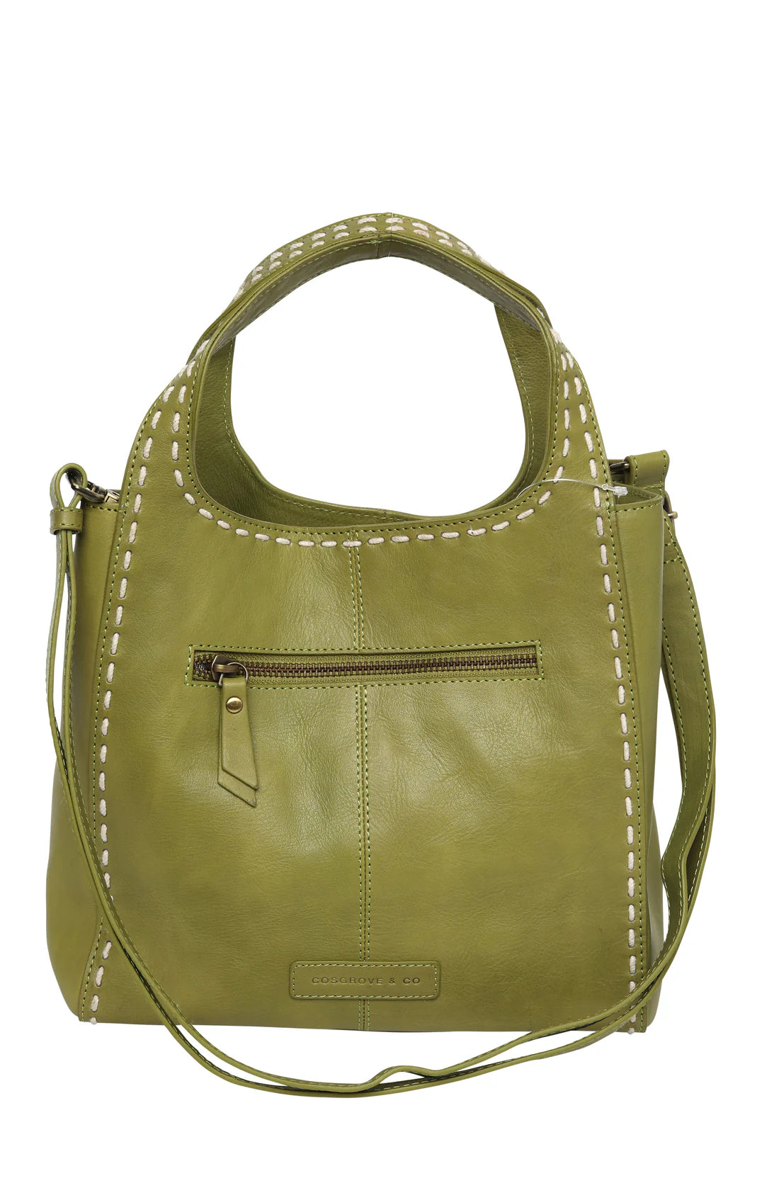 Cosgrove & Co Imelda Petite Grab Contrast Heavy Stitch Bag - Pistachio