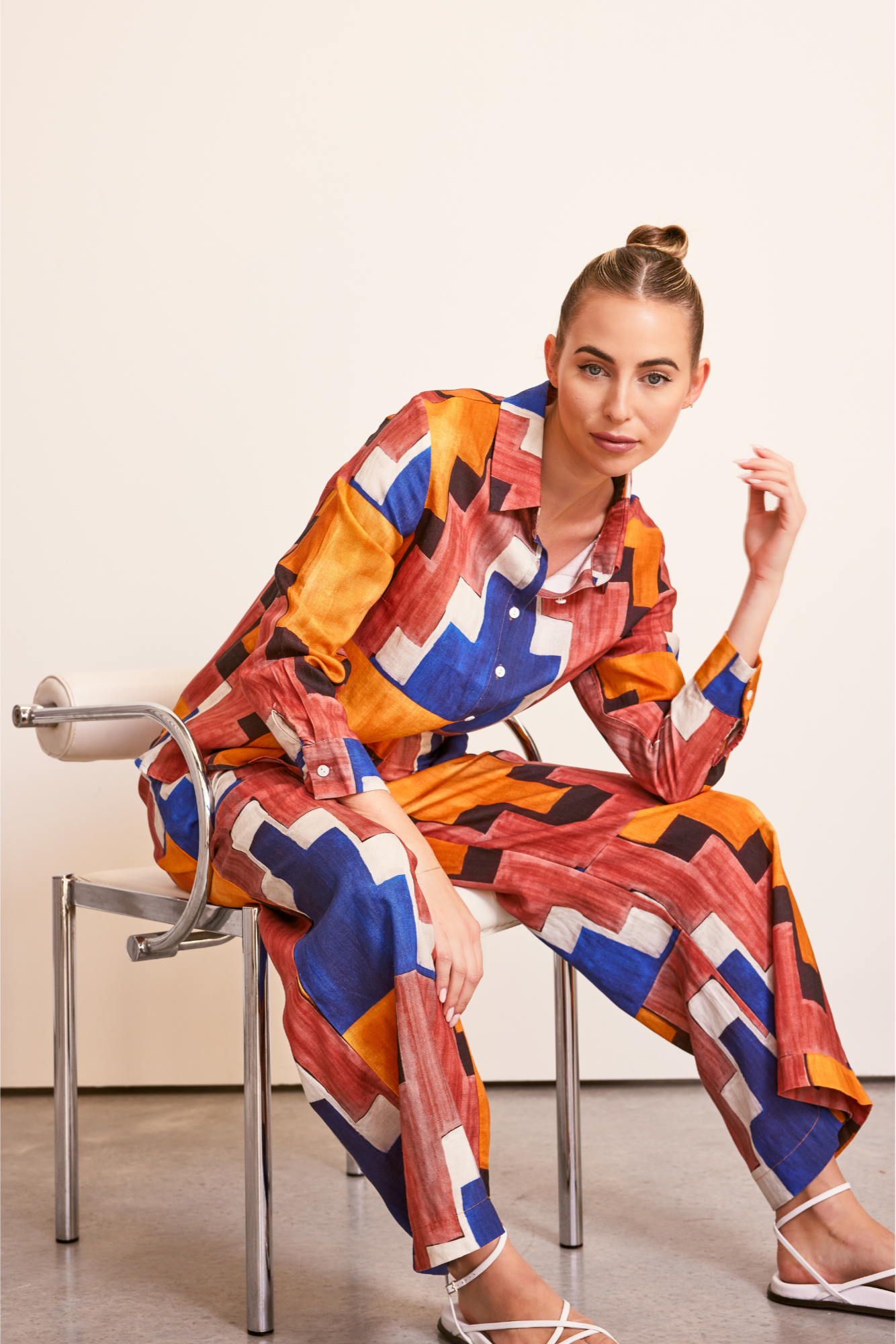Kaleido Long Sleeve Shirt - Copper Abstract