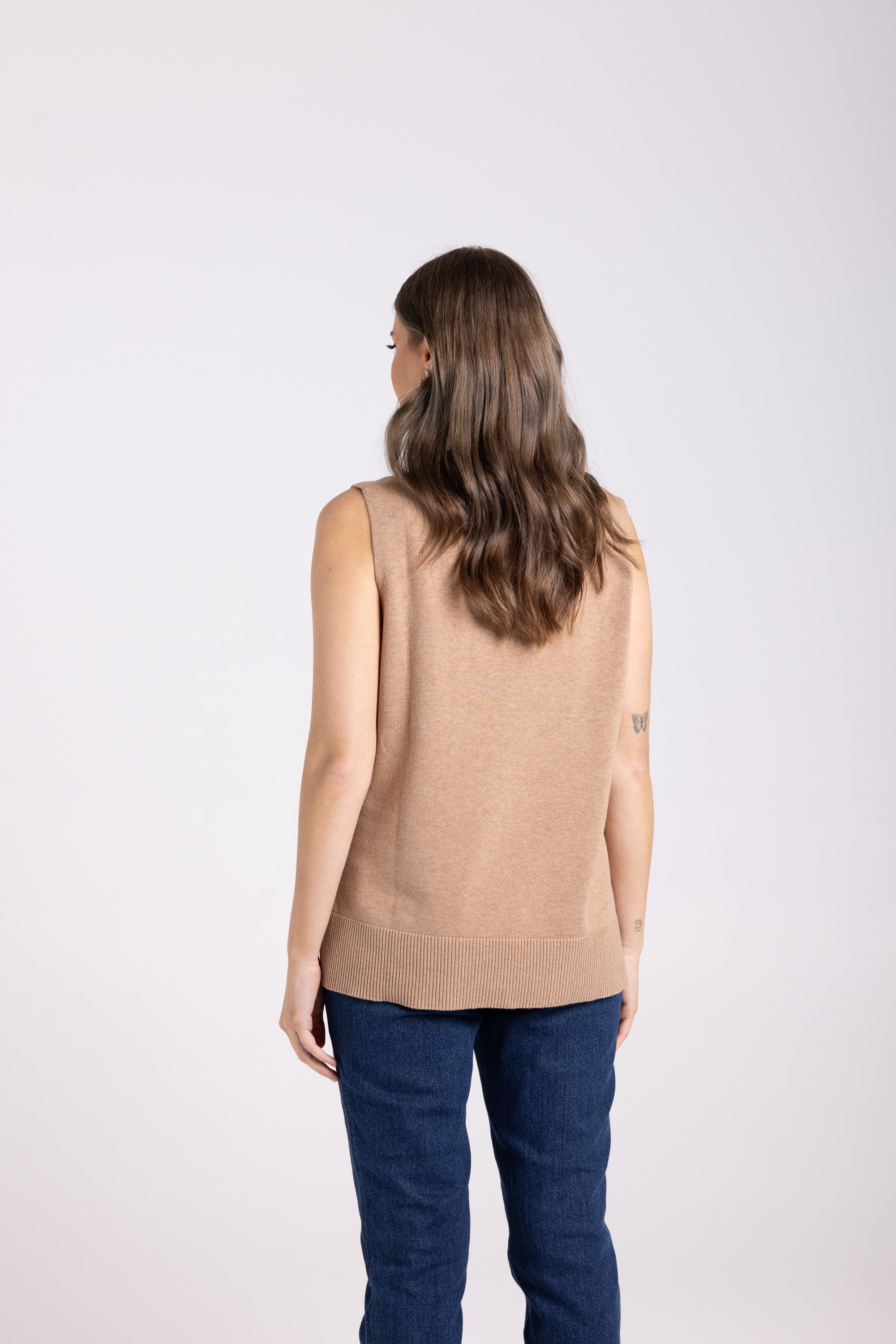 Two T's Knit Vest - Camel