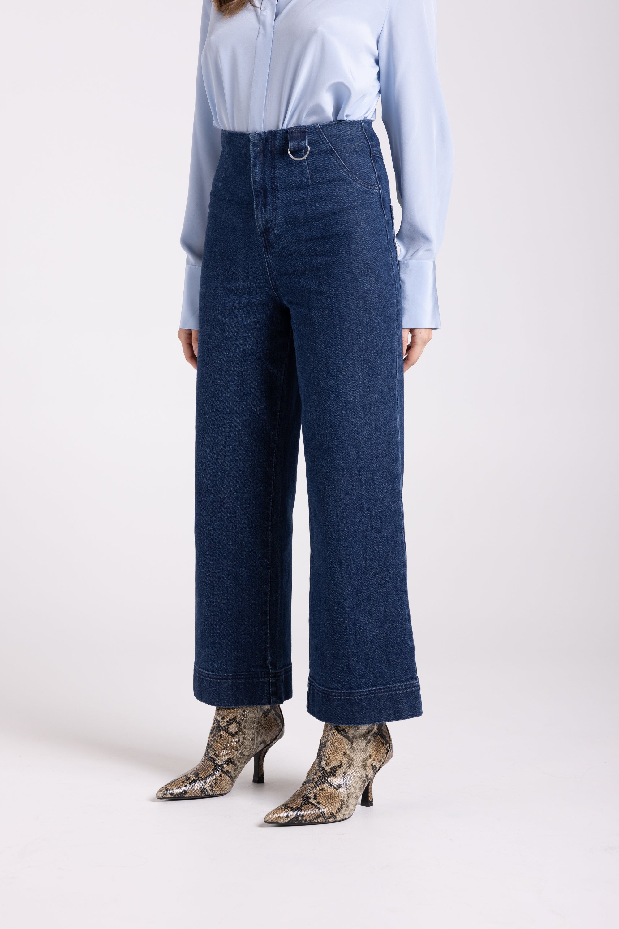 Two T's 7/8 Denim Wide Leg Pant - Dark Denim