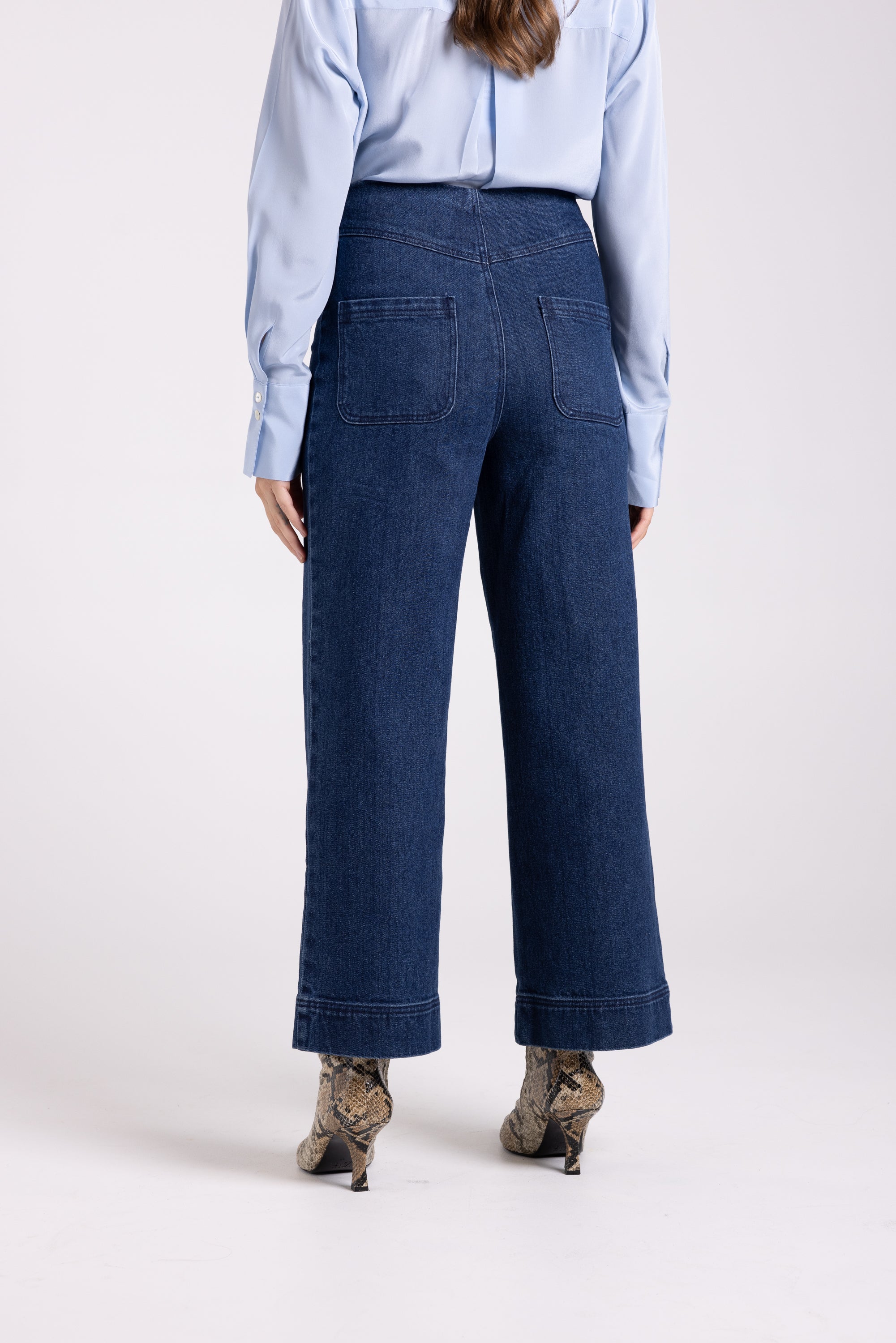 Two T's 7/8 Denim Wide Leg Pant - Dark Denim