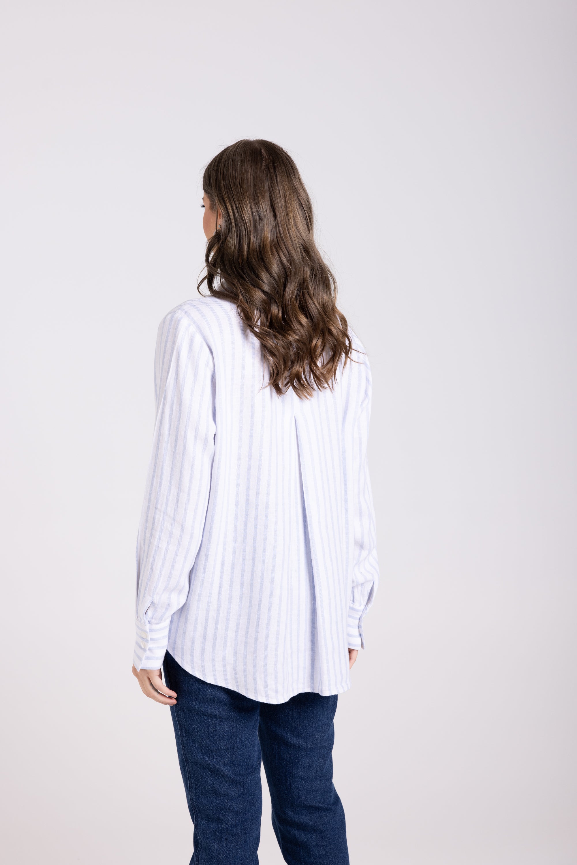 Two T's Stripe Shirt - Powder Blue/White