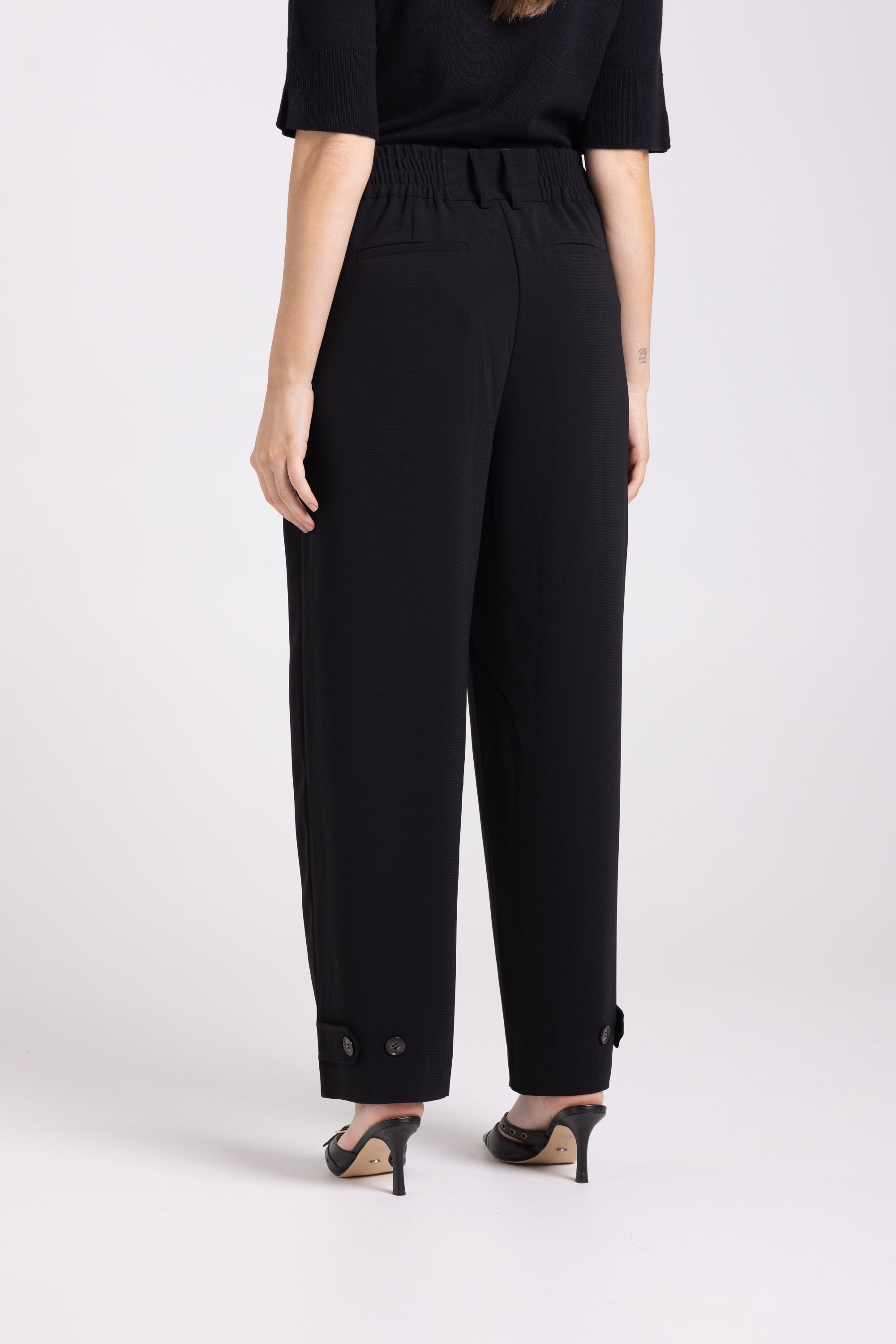 Two T's 7/8 Pant with Leg Tab - Black