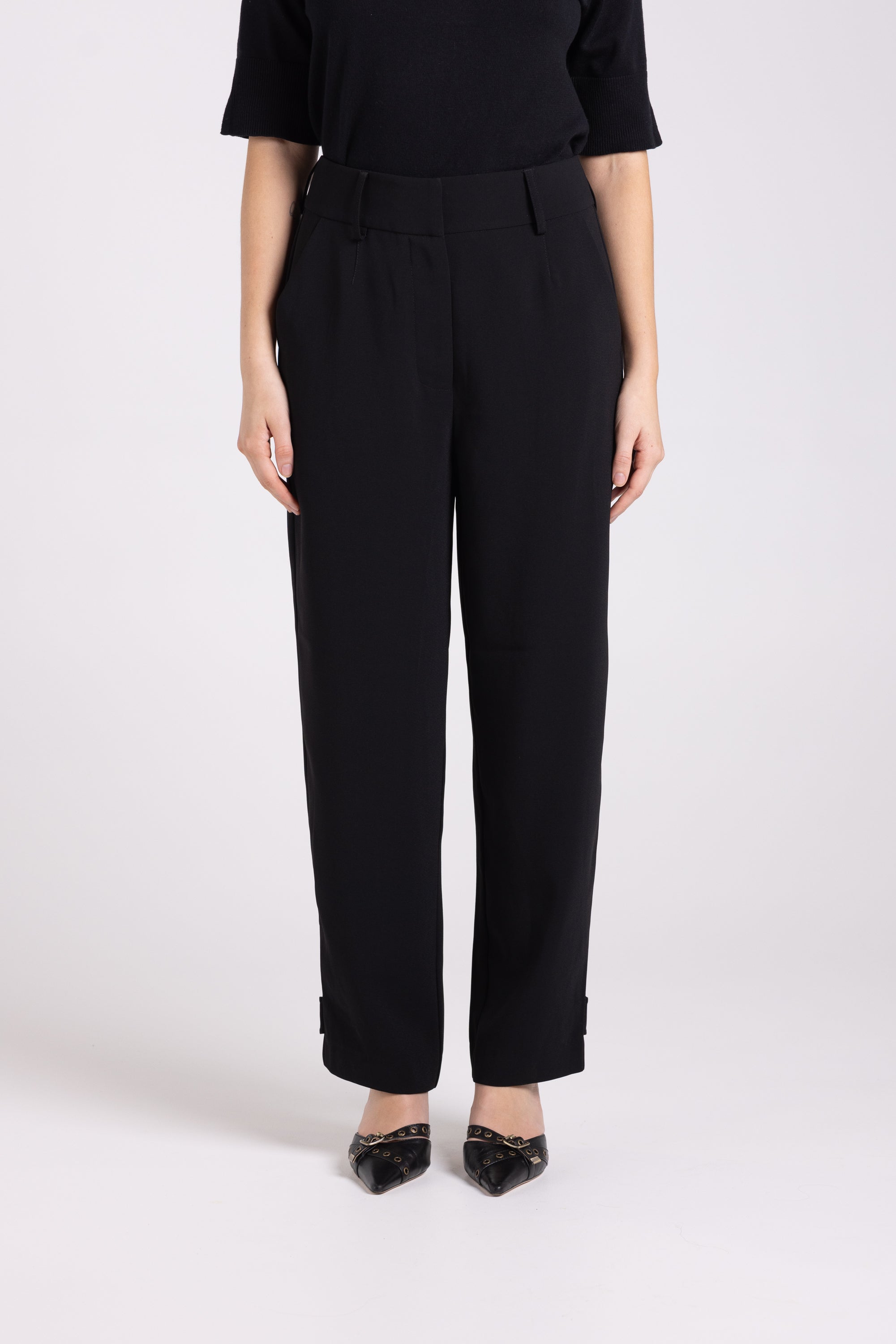 Two T's 7/8 Pant with Leg Tab - Black