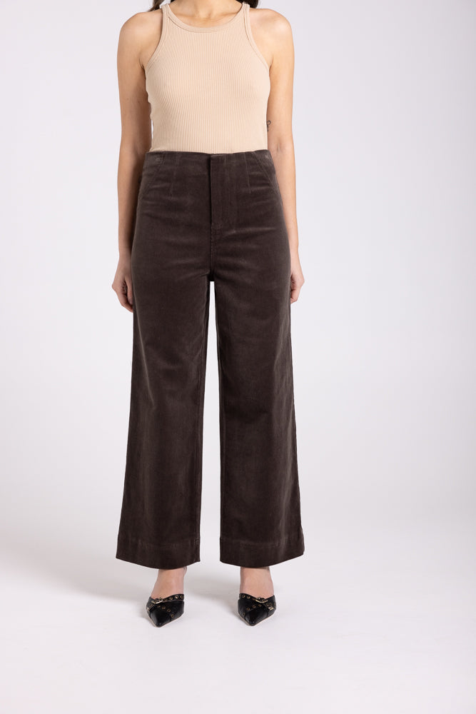 Two T's Cord 7/8 Wide Leg Jean - Espresso