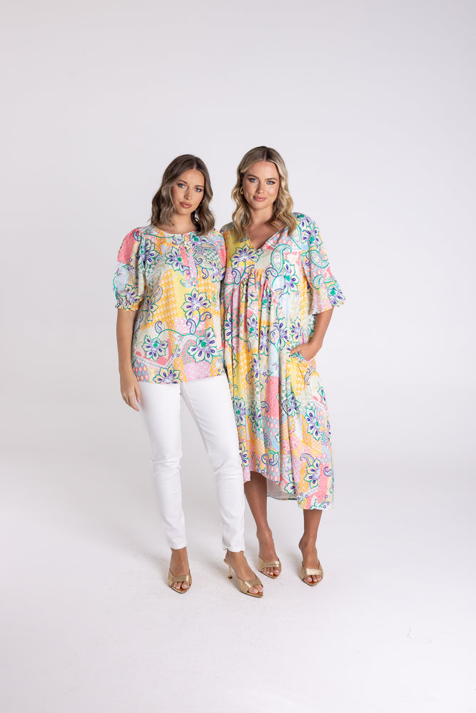 Two T's Stella Print Midi Dress