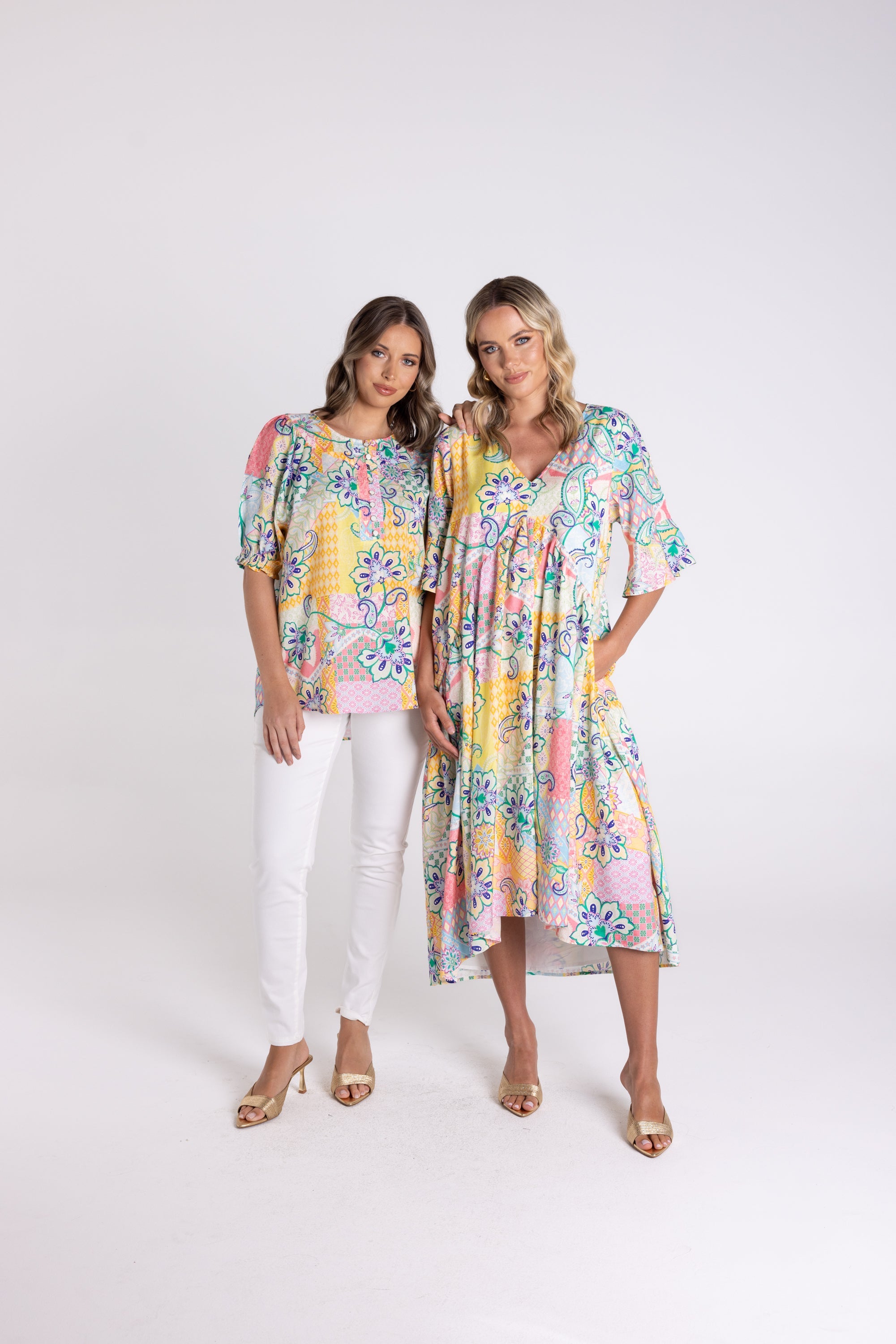 Two T's Stella Print Midi Dress