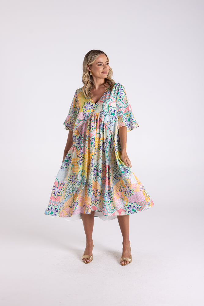 Two T's Stella Print Midi Dress