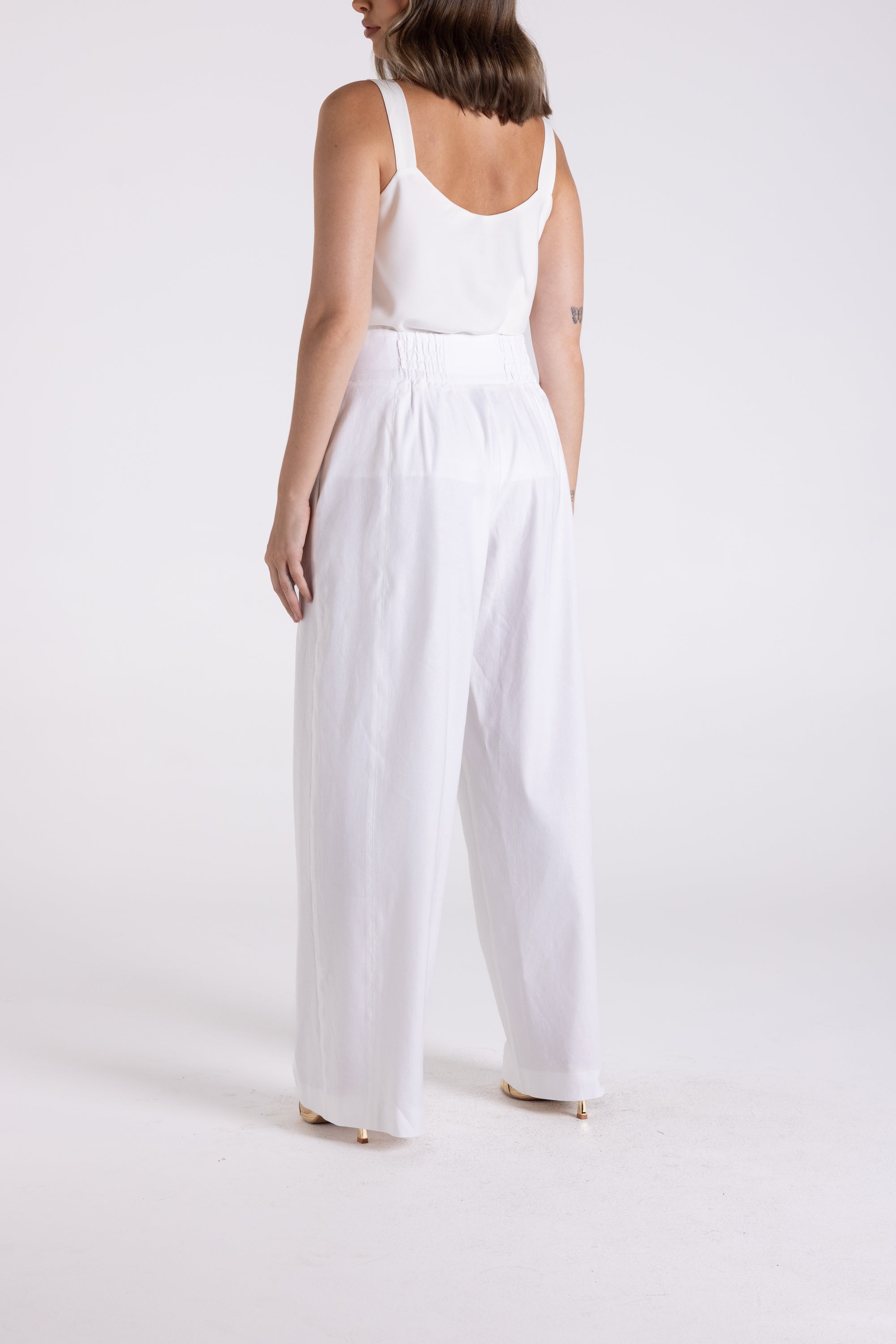 Two T's Wide Leg Pants - White