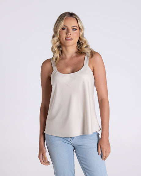 Two T's Satin Cami - Natural