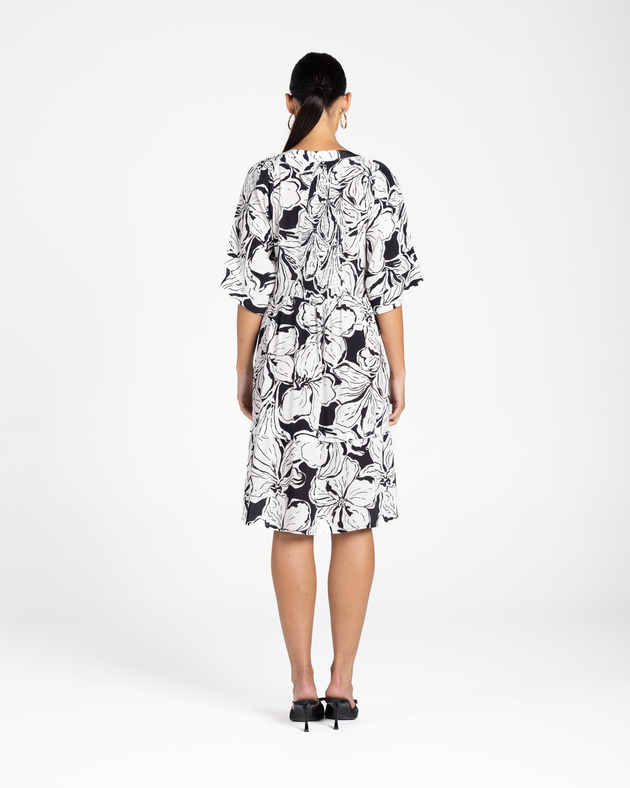 Two T's Hibiscus Print Short Dress