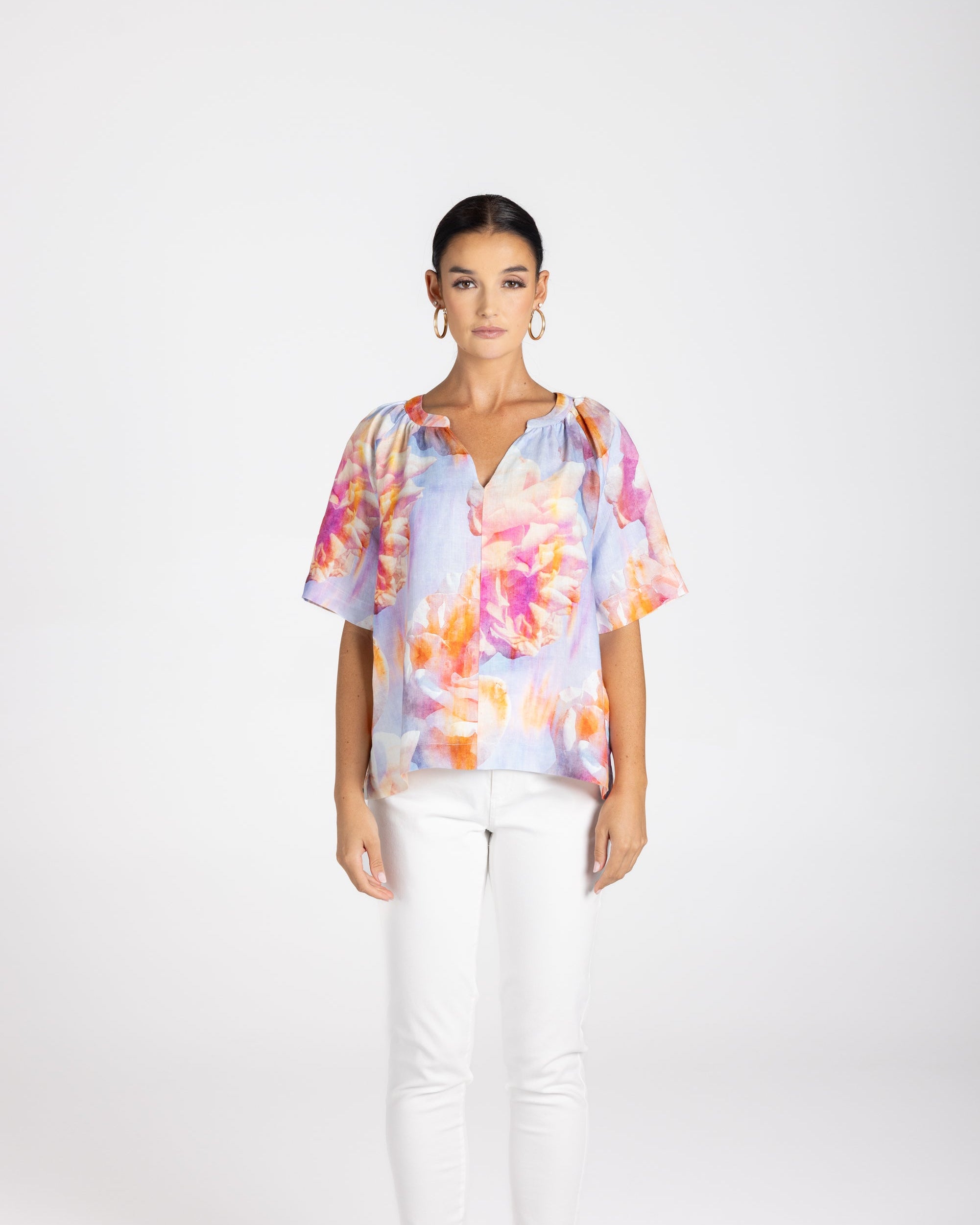 Two T's Angelina Print Keyhole Top