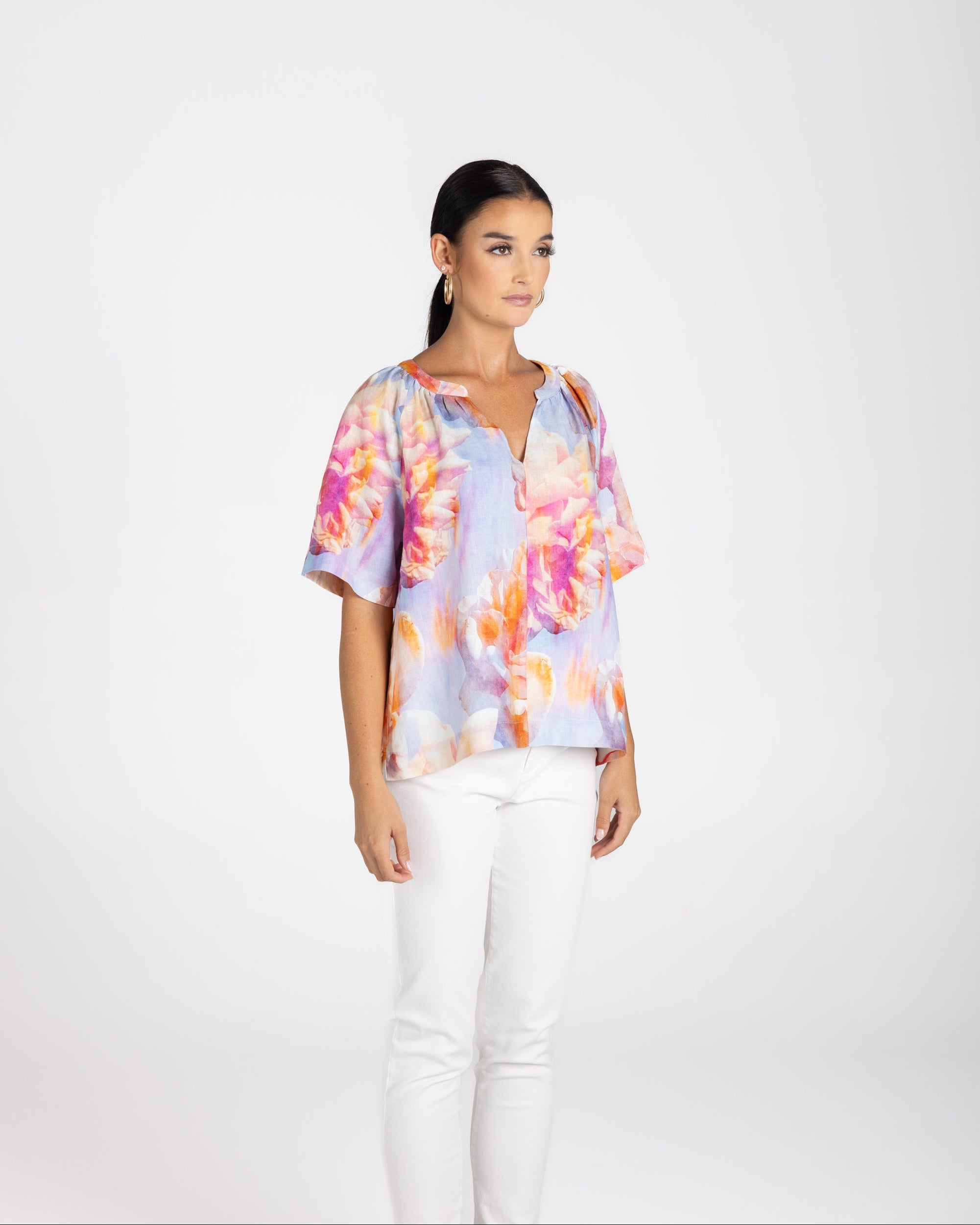 Two T's Angelina Print Keyhole Top