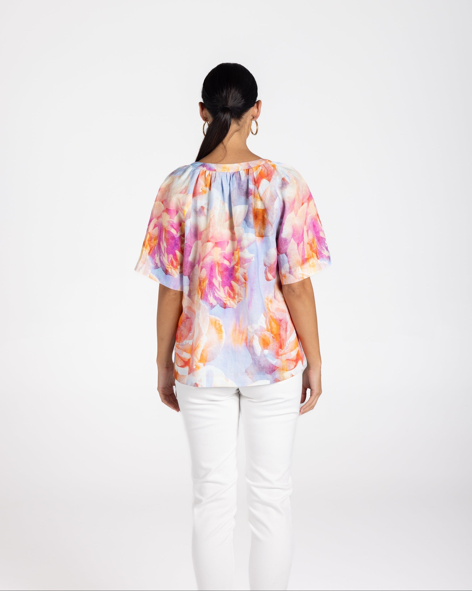 Two T's Angelina Print Keyhole Top
