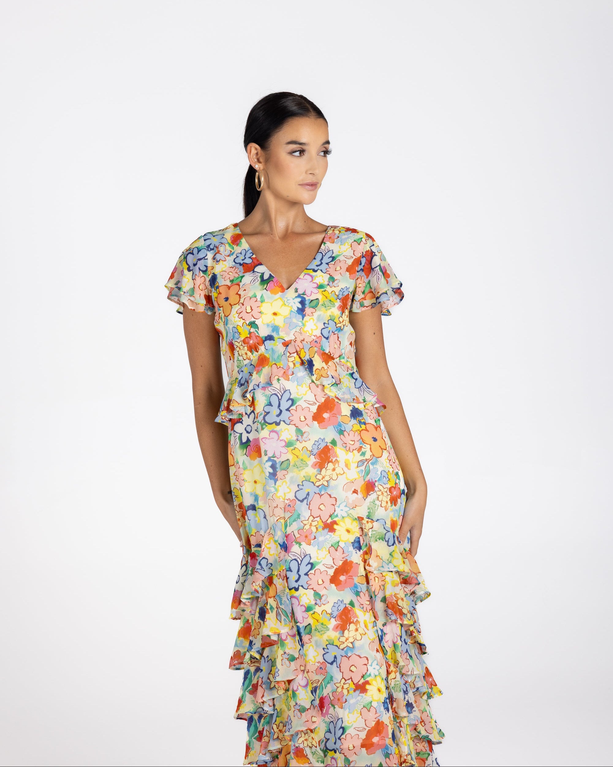 Two T's Christine Print Midi Dress