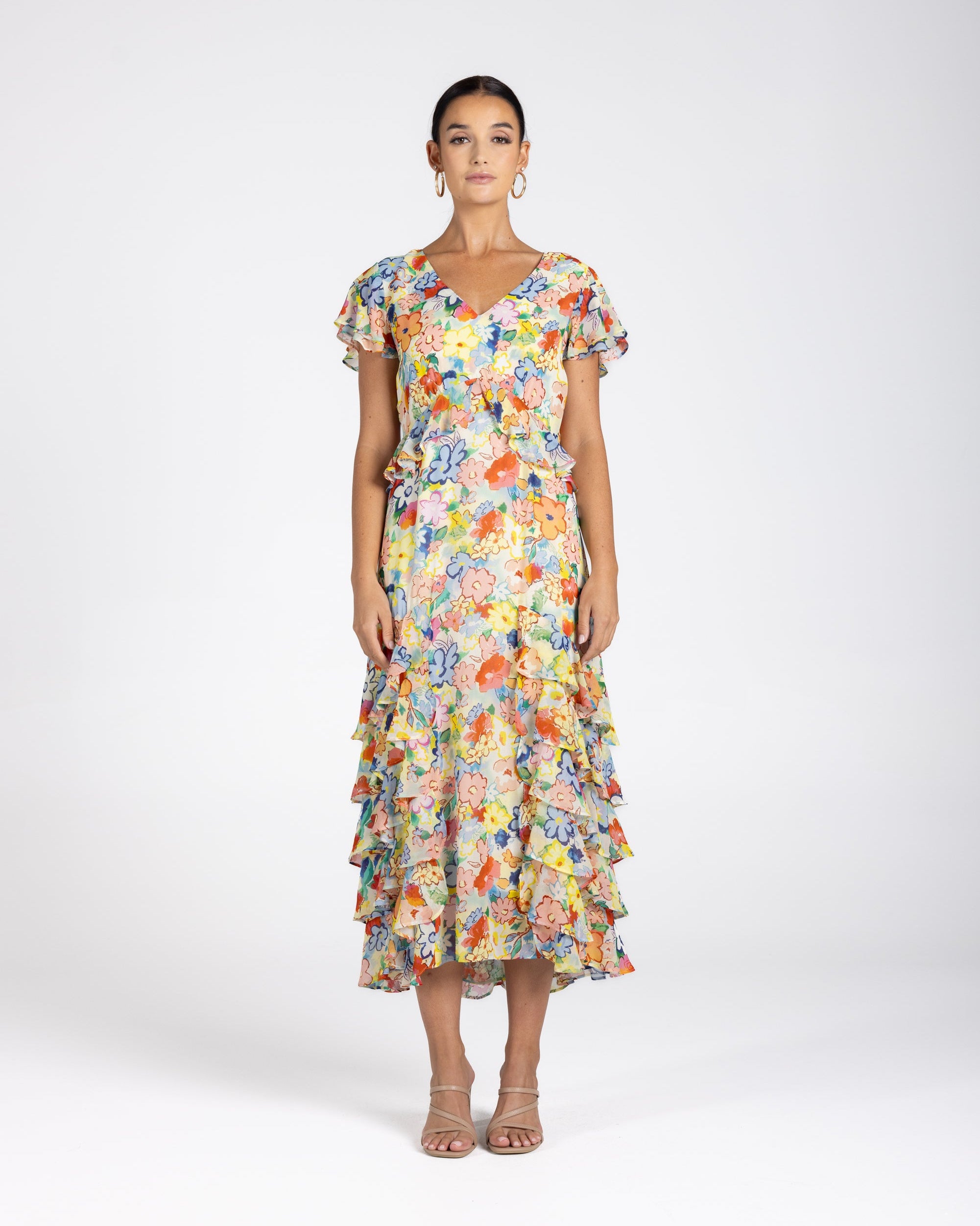 Two T's Christine Print Midi Dress