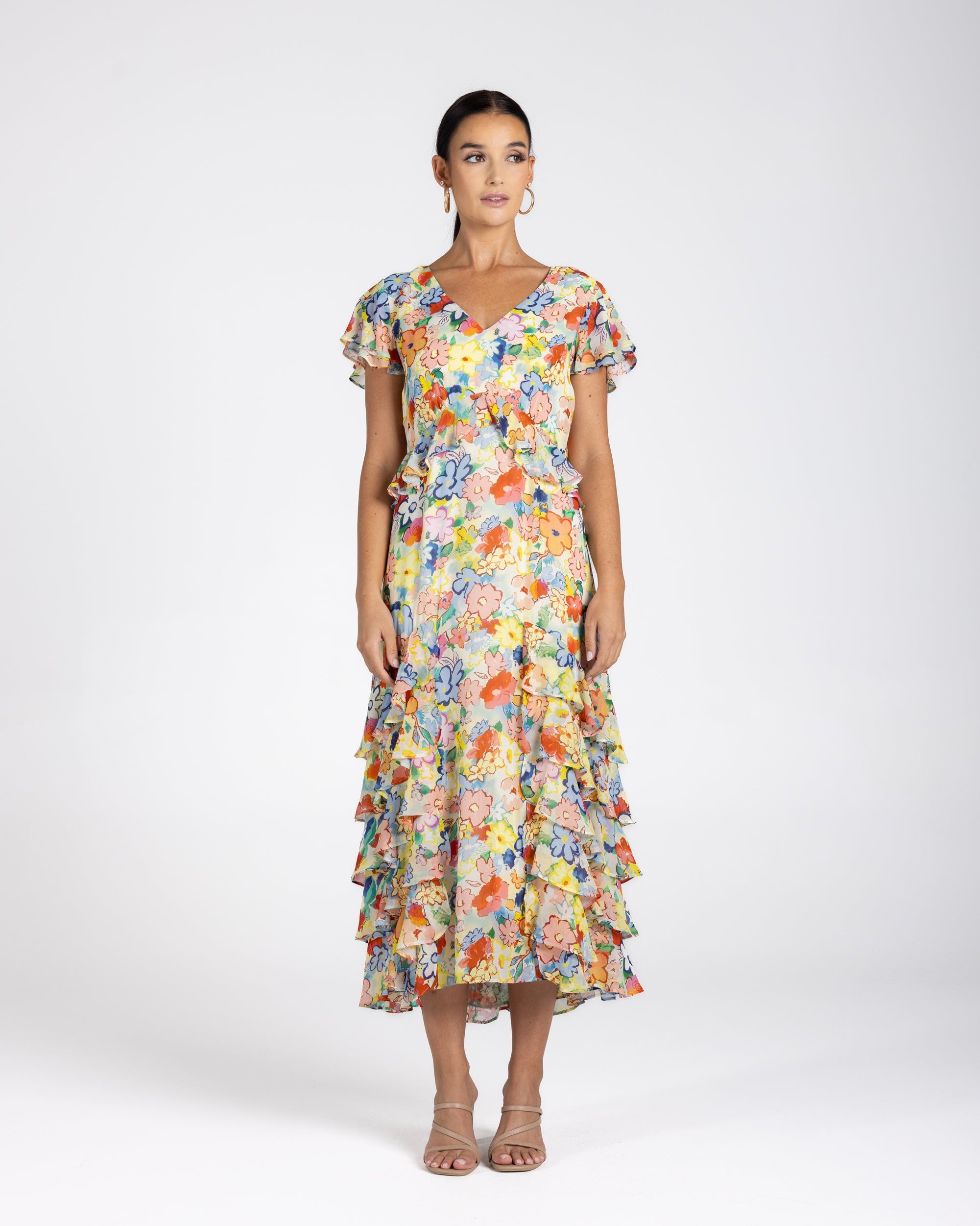 Two T's Christine Print Midi Dress