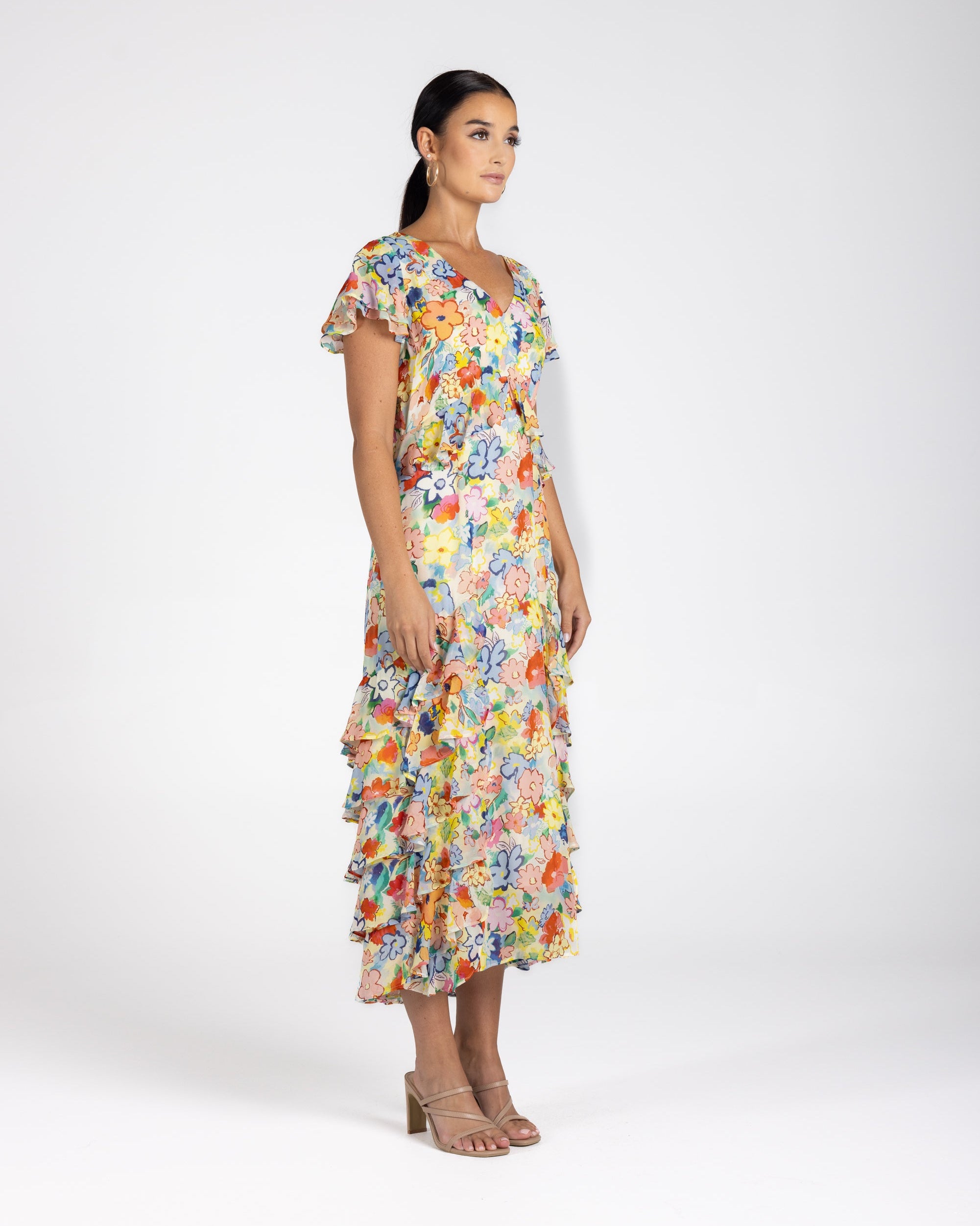 Two T's Christine Print Midi Dress
