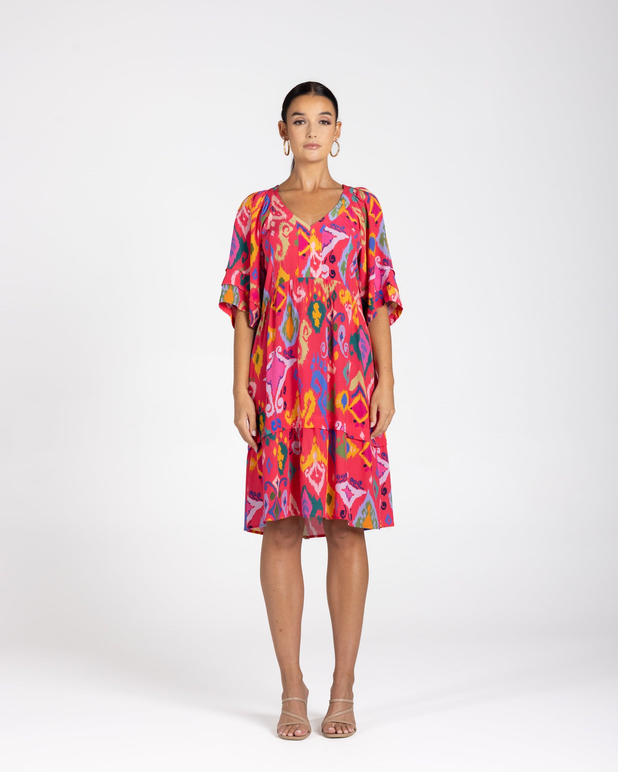 Two T's Ikat Print Short Dress