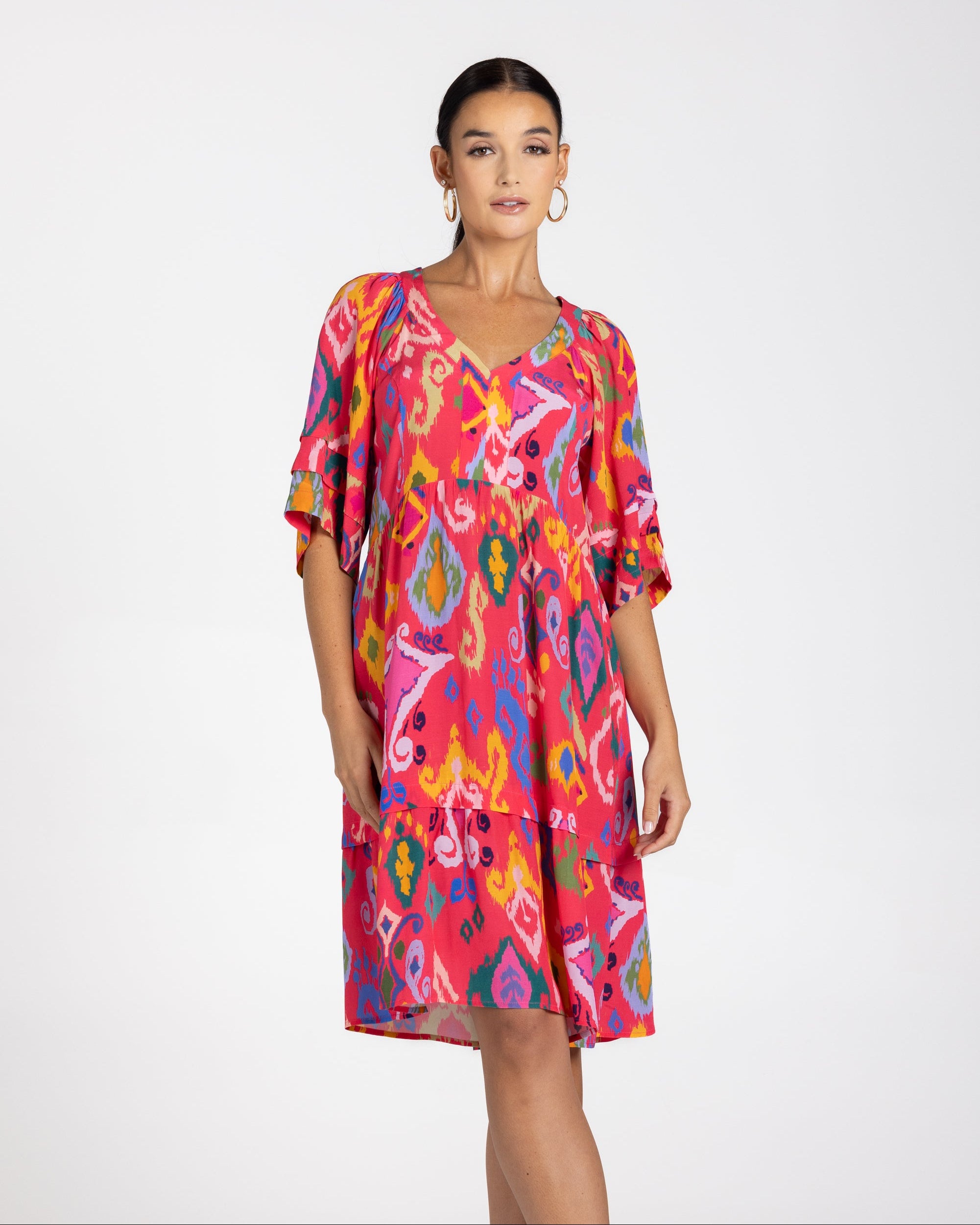 Two T's Ikat Print Short Dress