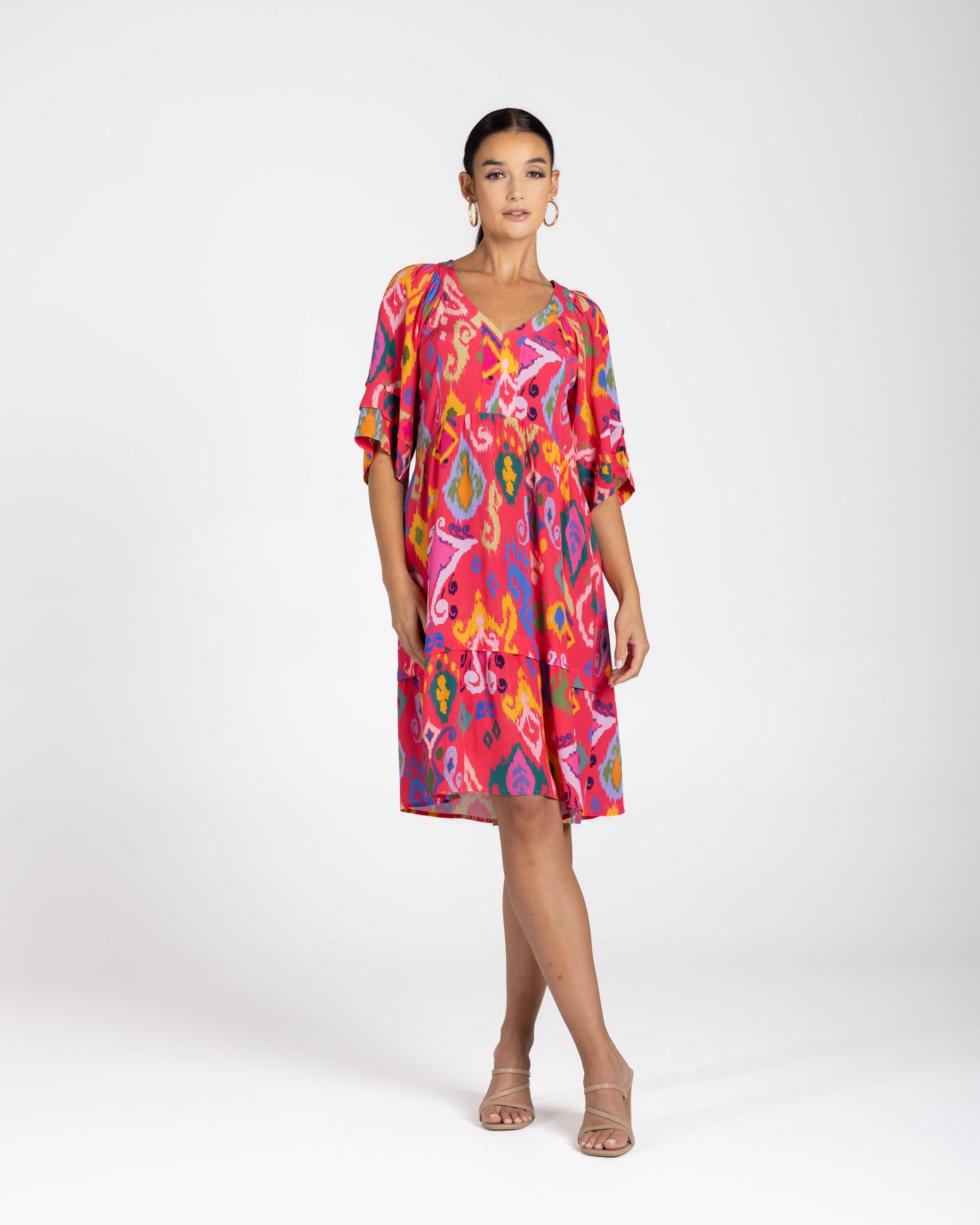 Two T's Ikat Print Short Dress