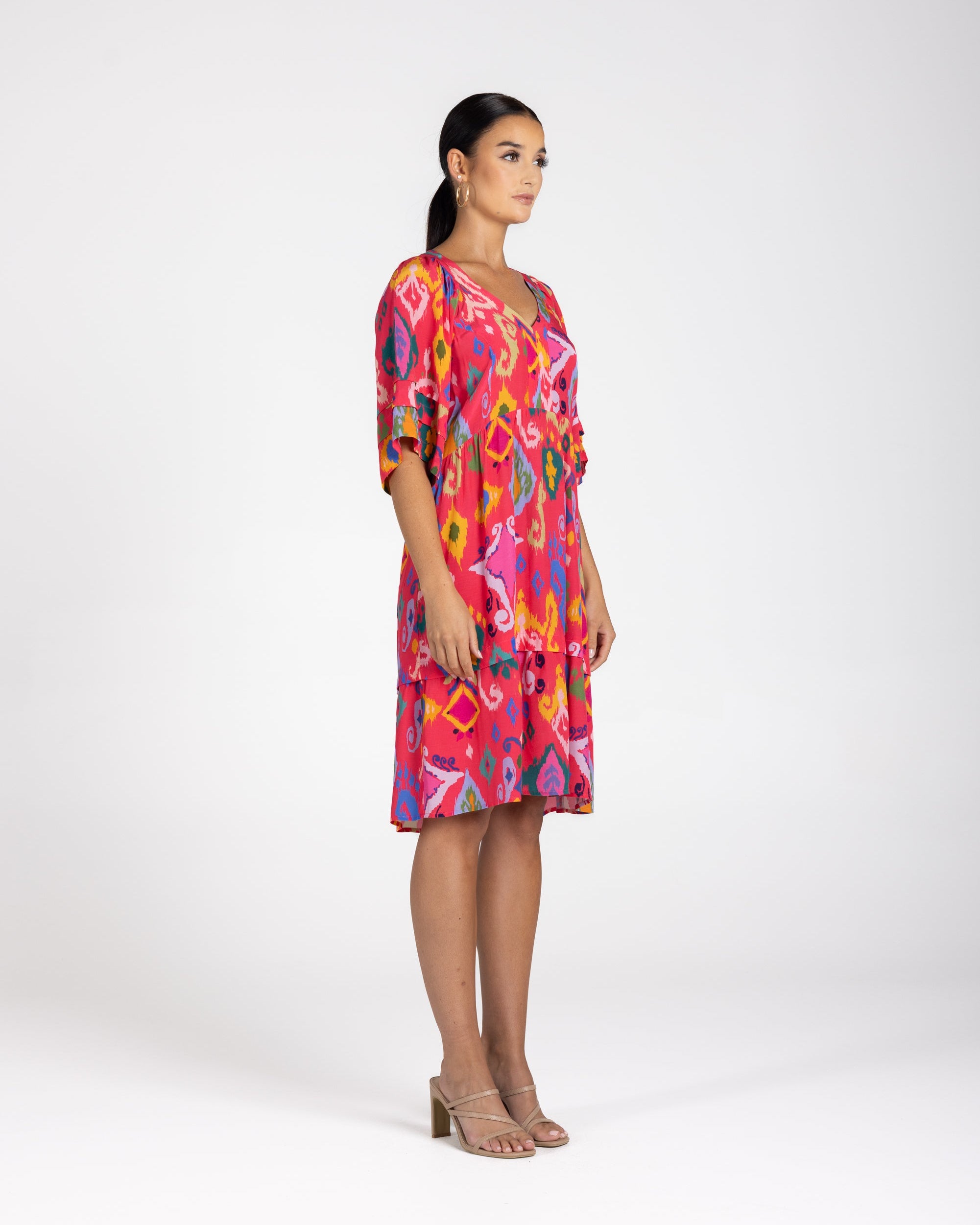 Two T's Ikat Print Short Dress