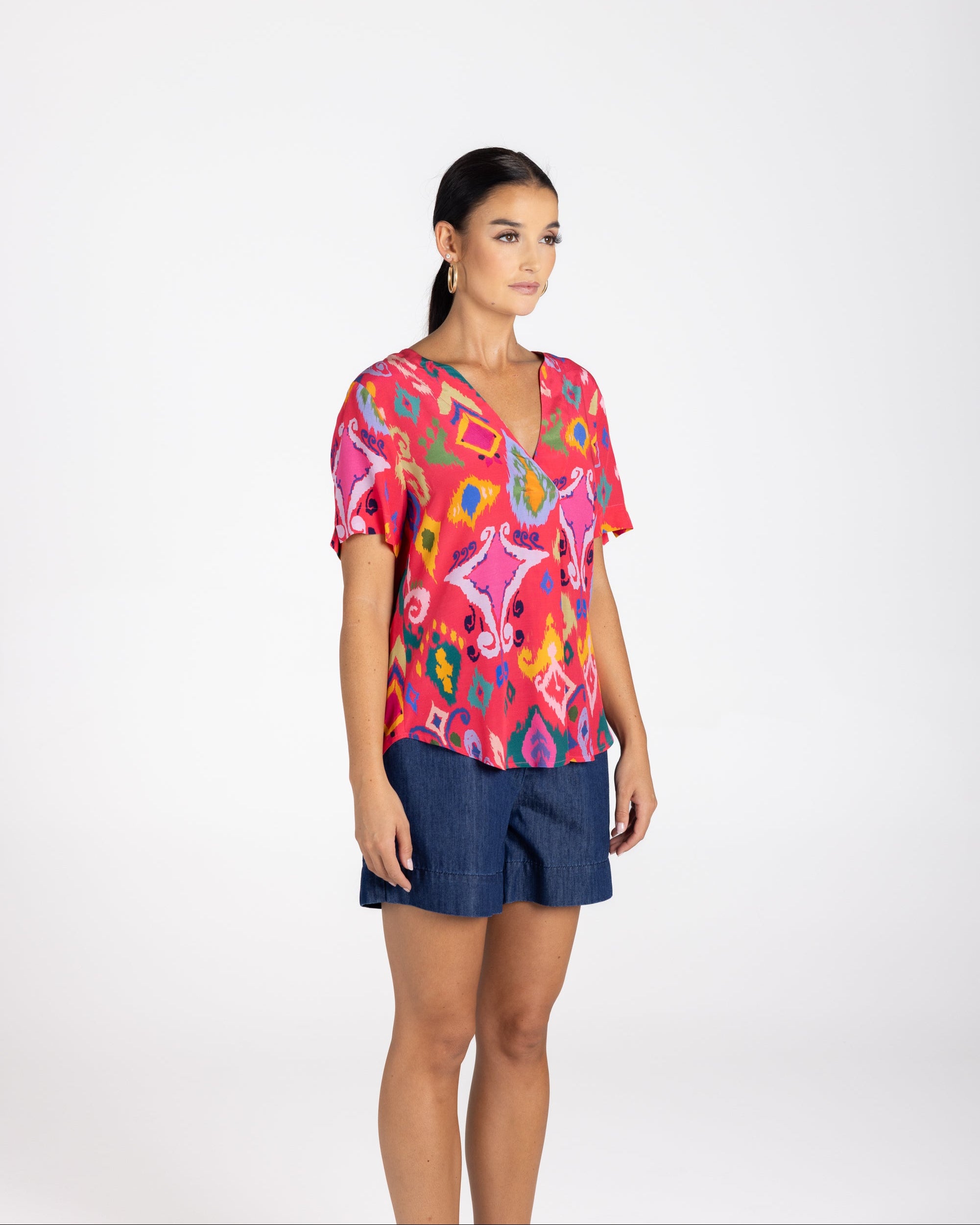 Two T's Ikat Print Top