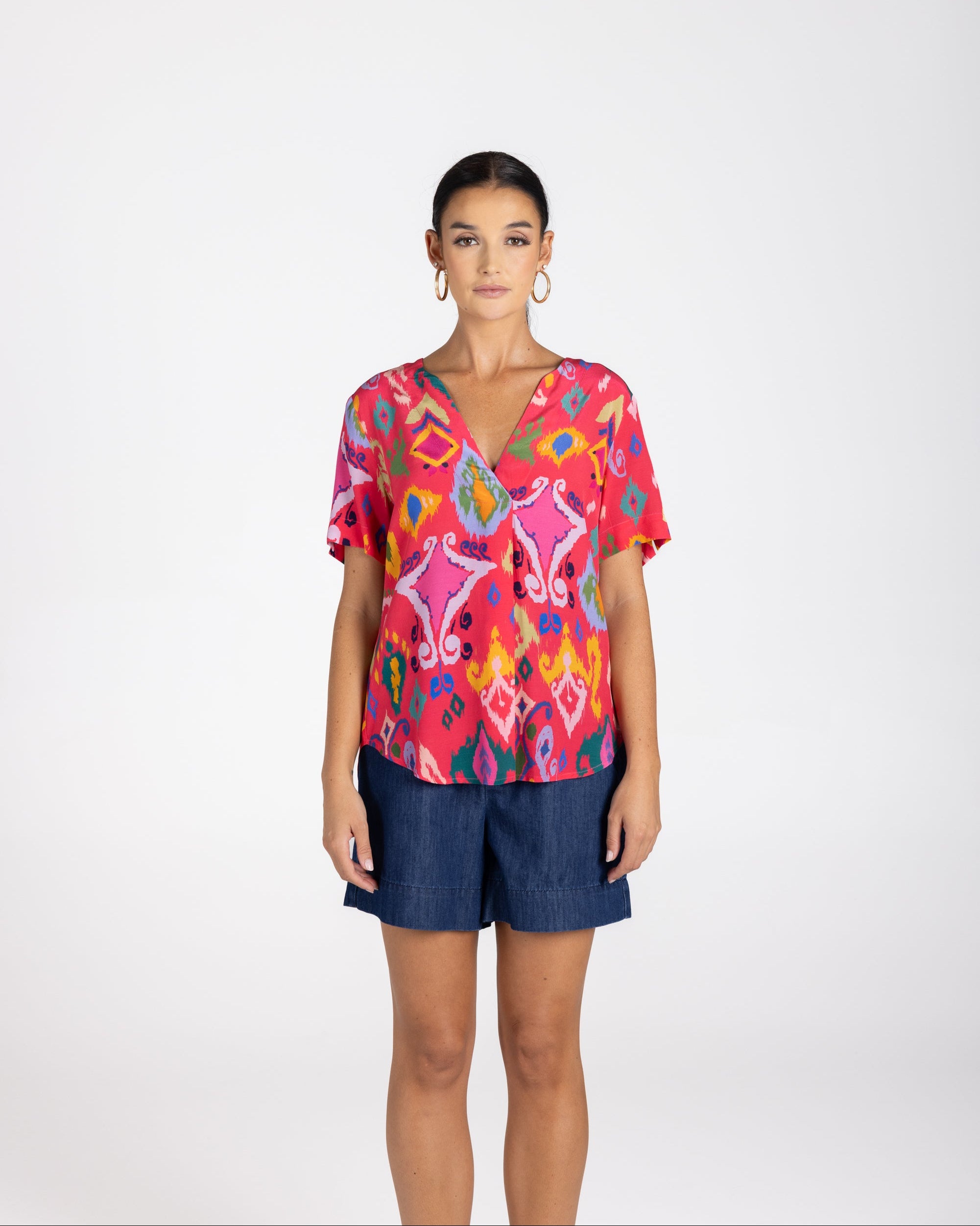Two T's Ikat Print Top