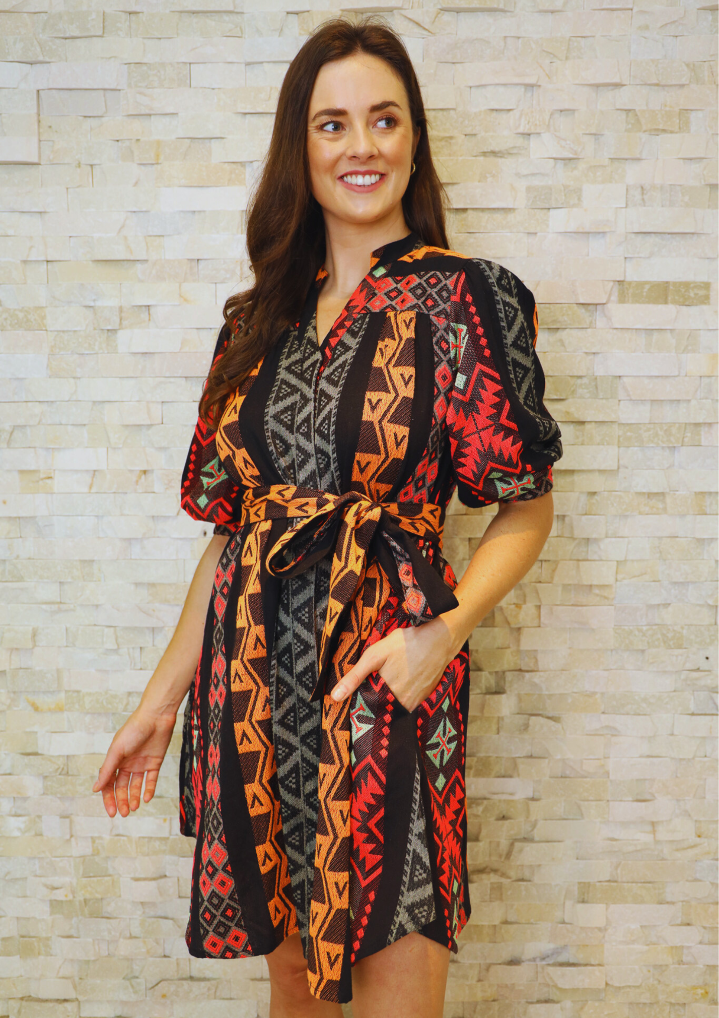 Joop & Gypsy Aztec Sunset Short Dress