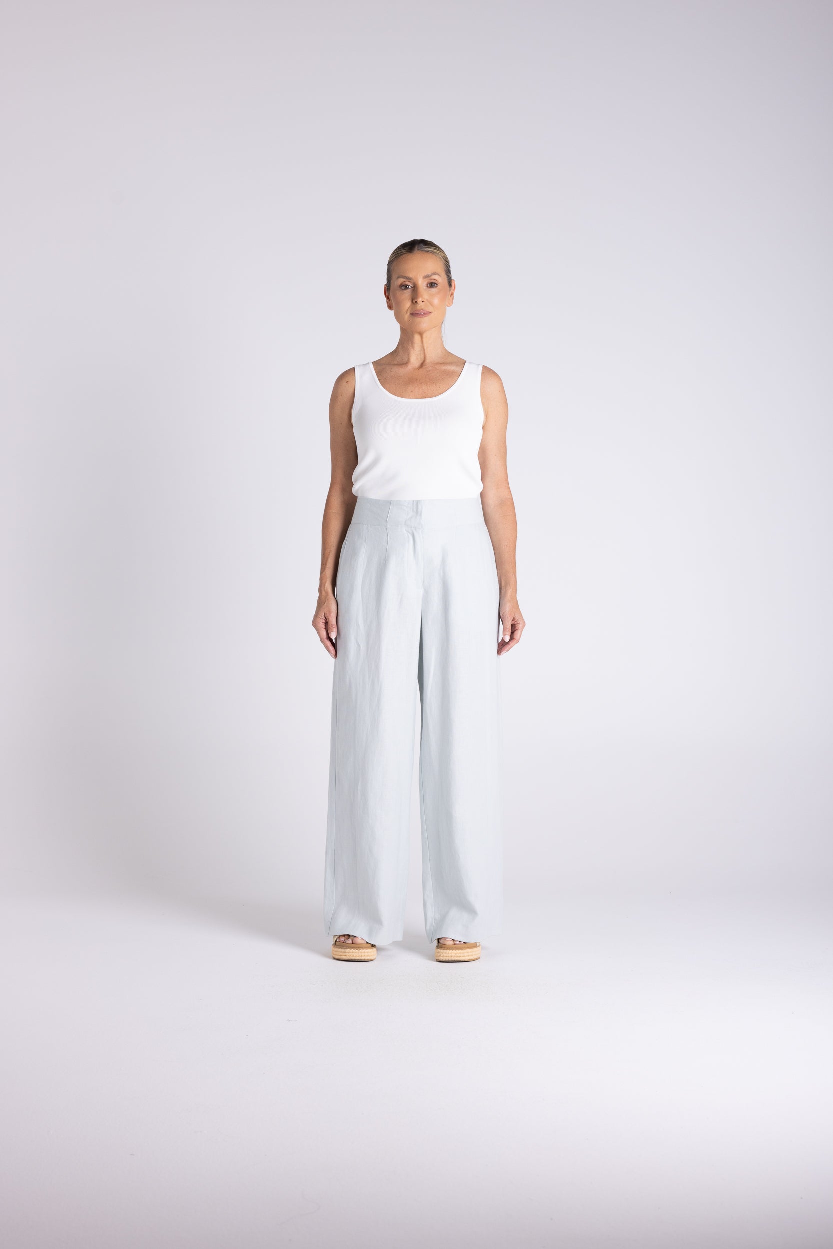 Two T's Abbey Wide Leg Pant - Sea Foam