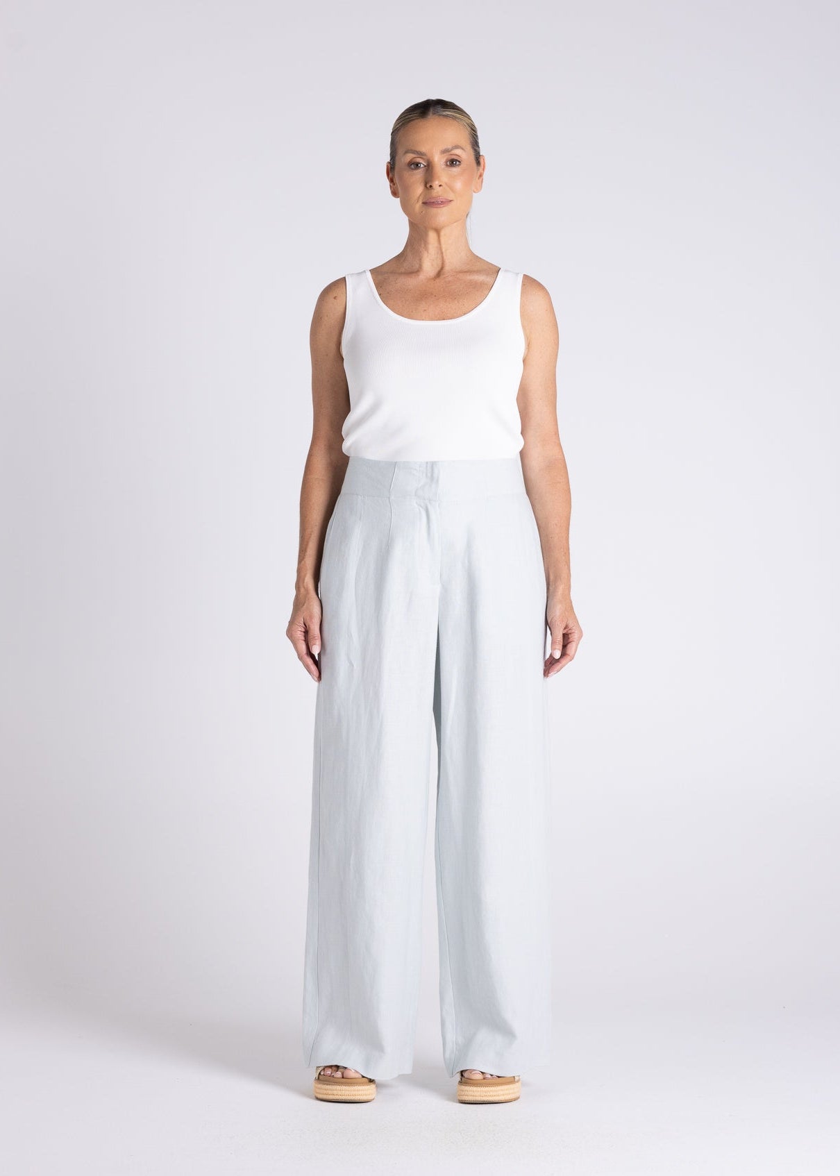 Two T's Abbey Wide Leg Pant - Sea Foam