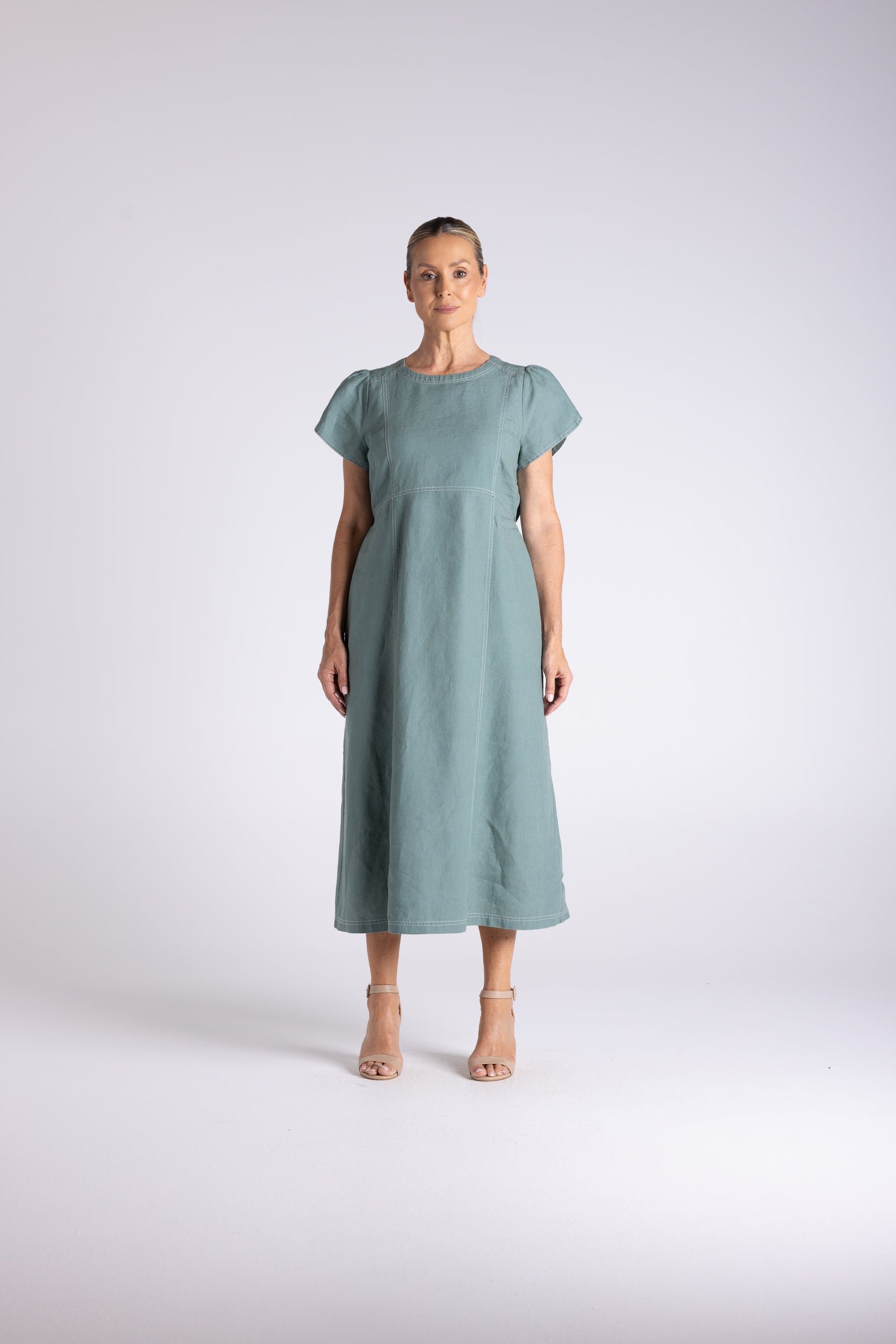 Two T's Mary Midi Dress - Frosted Fern