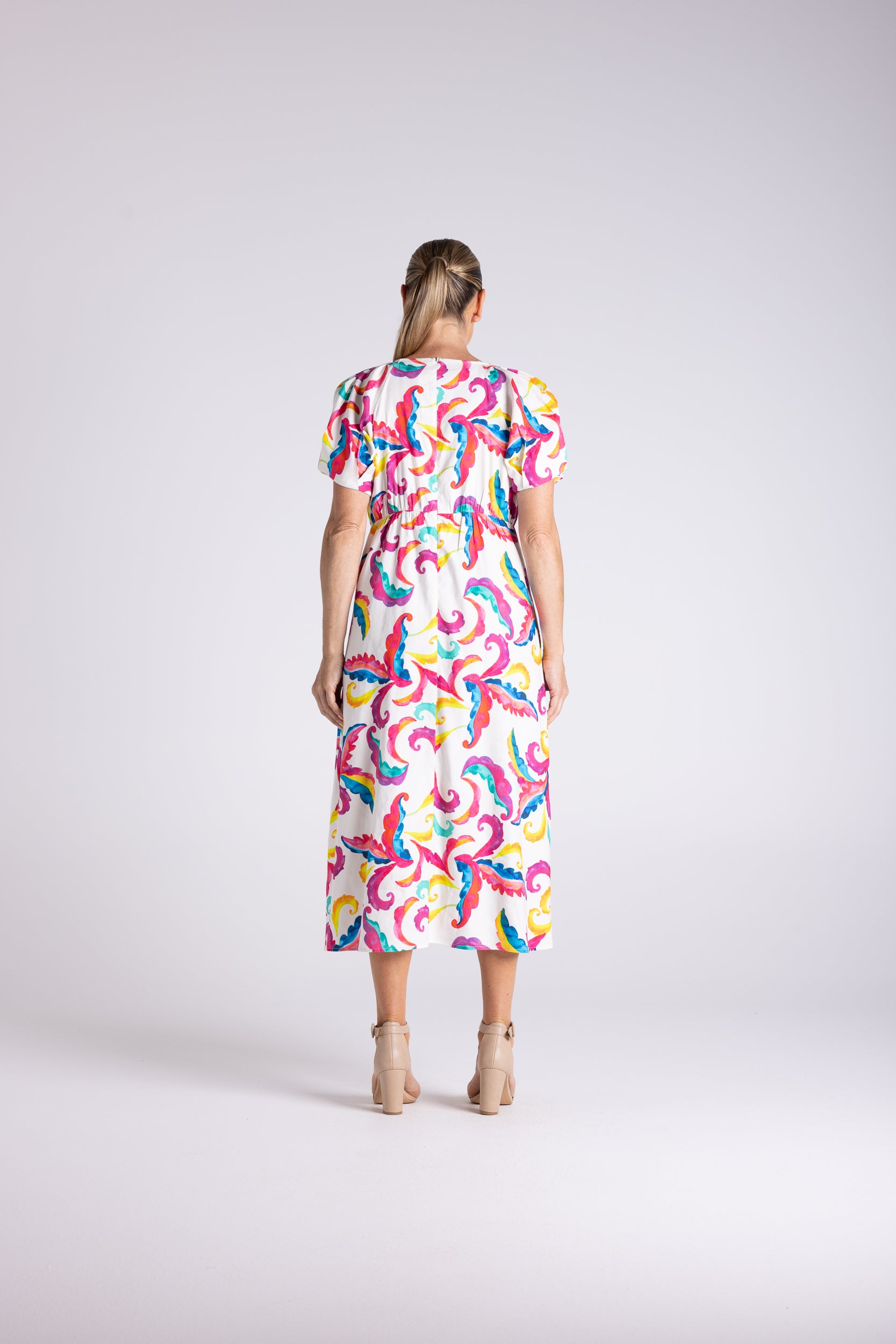 Two T's Carnival Print Midi Dress