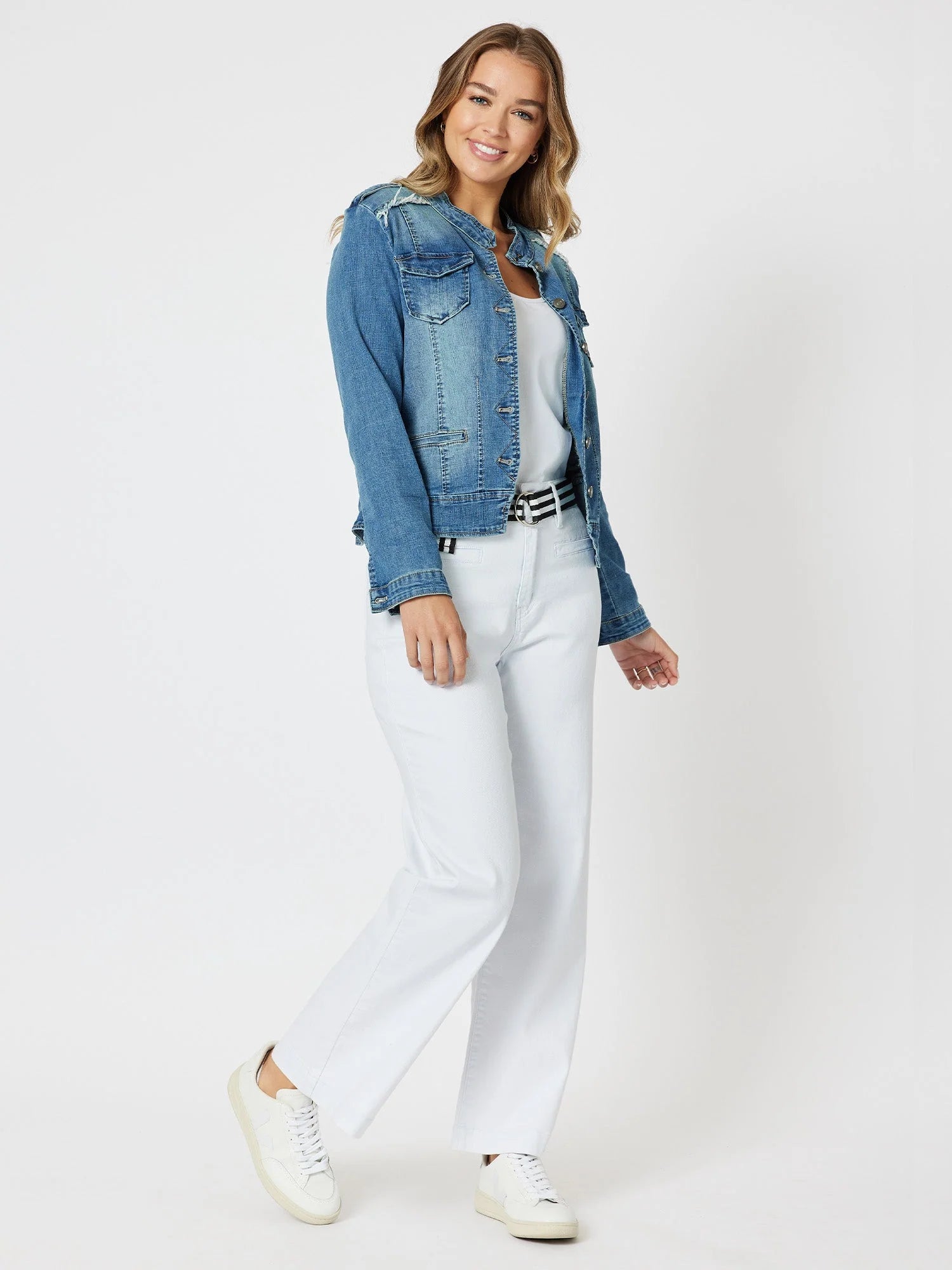 Threadz Military Denim Jacket - Denim