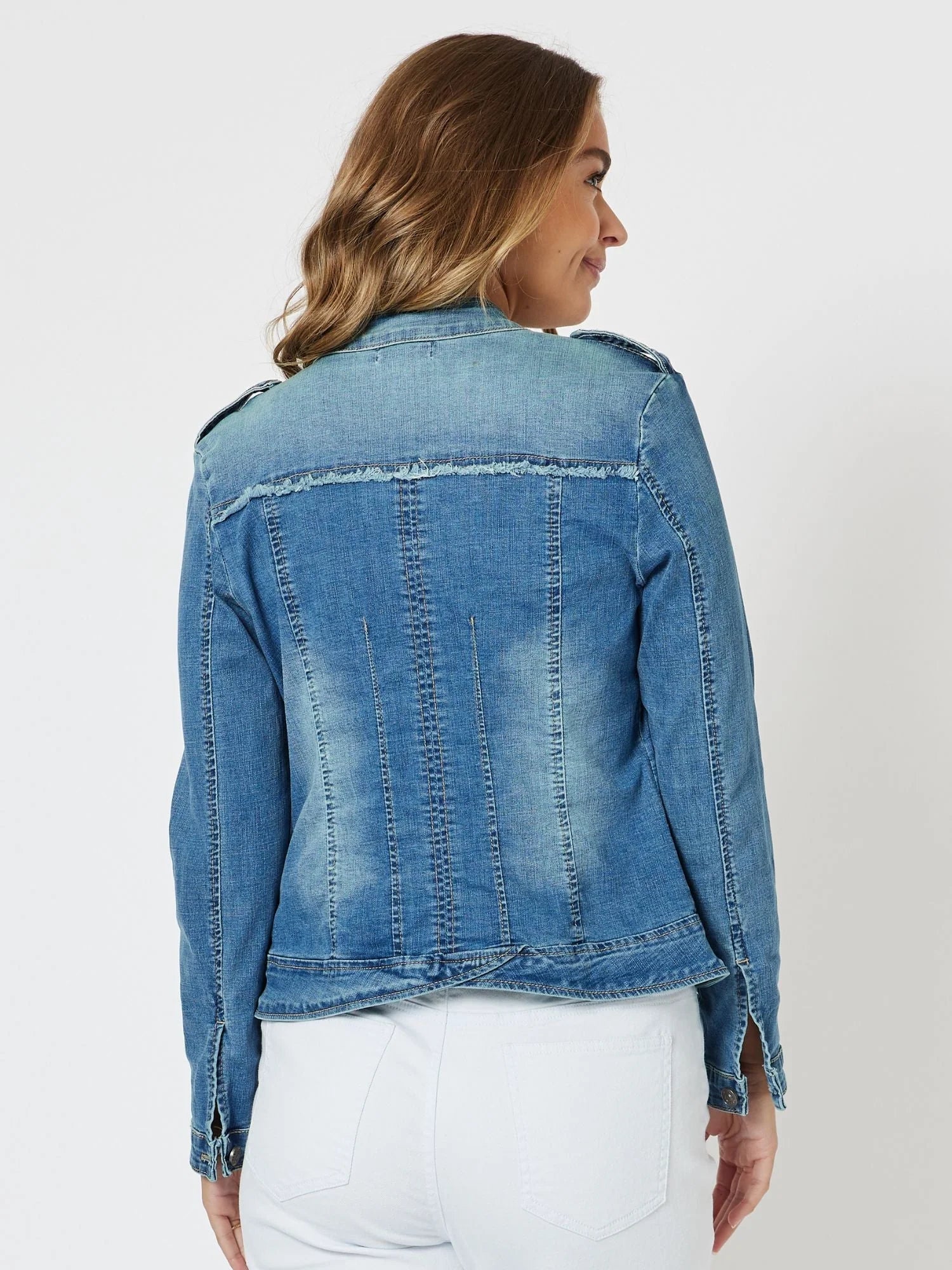 Threadz Military Denim Jacket - Denim